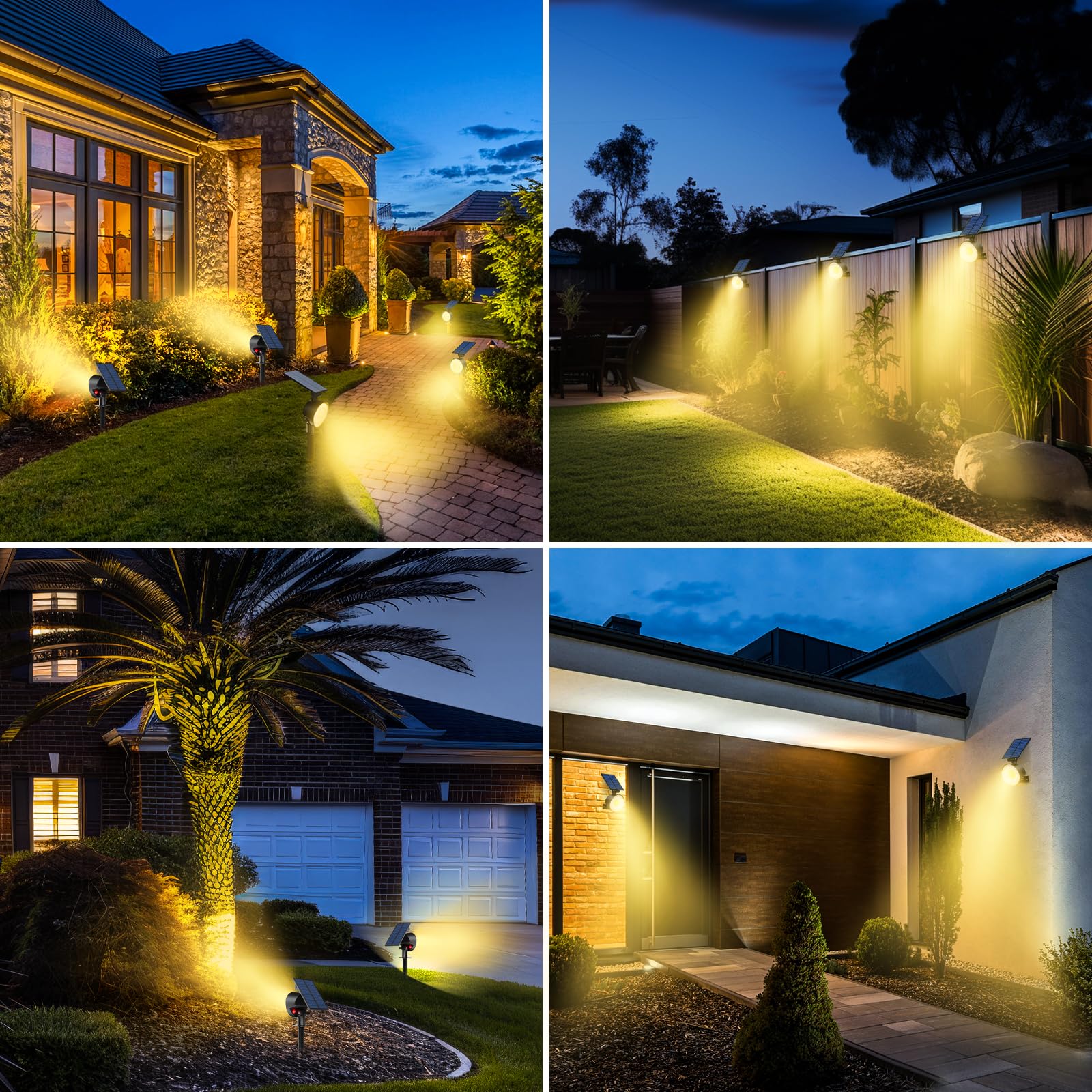 Nipify 1 Pack Solar Spot Lights Outdoor Waterproof With 3 Modes  Solar Spotlight Light For Outside Yard Landscape Lighting Pathway Lights Wall Warm White