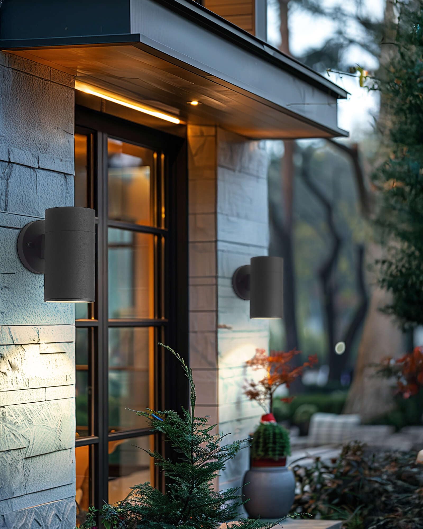 Ken & Ricky Outdoor Wall Lights  Exterior Lighting Fixtures  Matte Black Outdoor Porch Light With Tempered Glass Cover For Porch Garage Patio Doorway Entryway -2 Pack