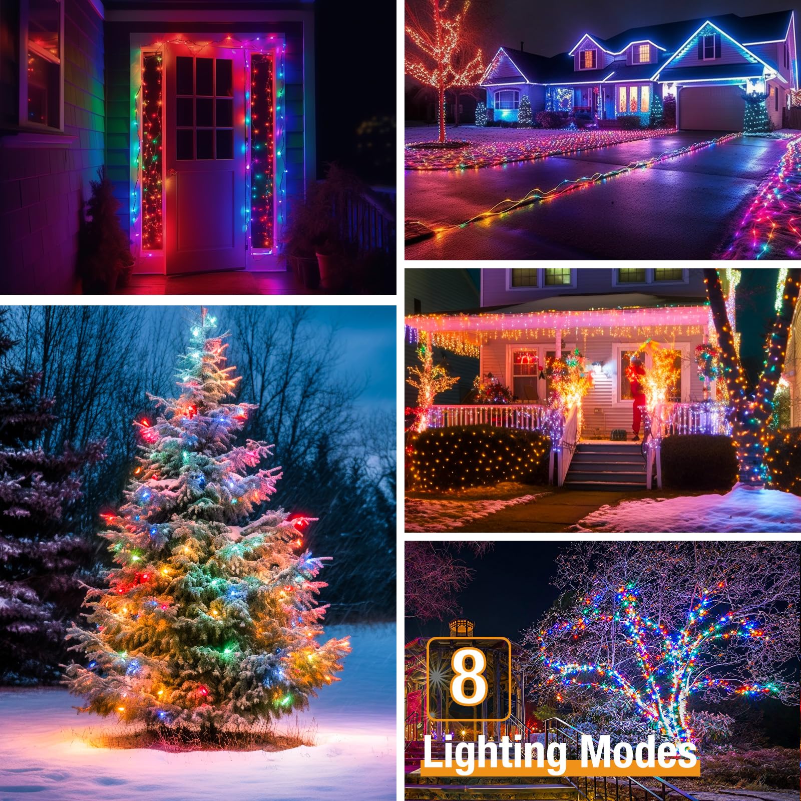 4 Pack Solar String Lights For Outside - 320Led 132Ft Solar Fairy Lights Outdoor Waterproof 8 Modes, Copper Wire Solar Powered T