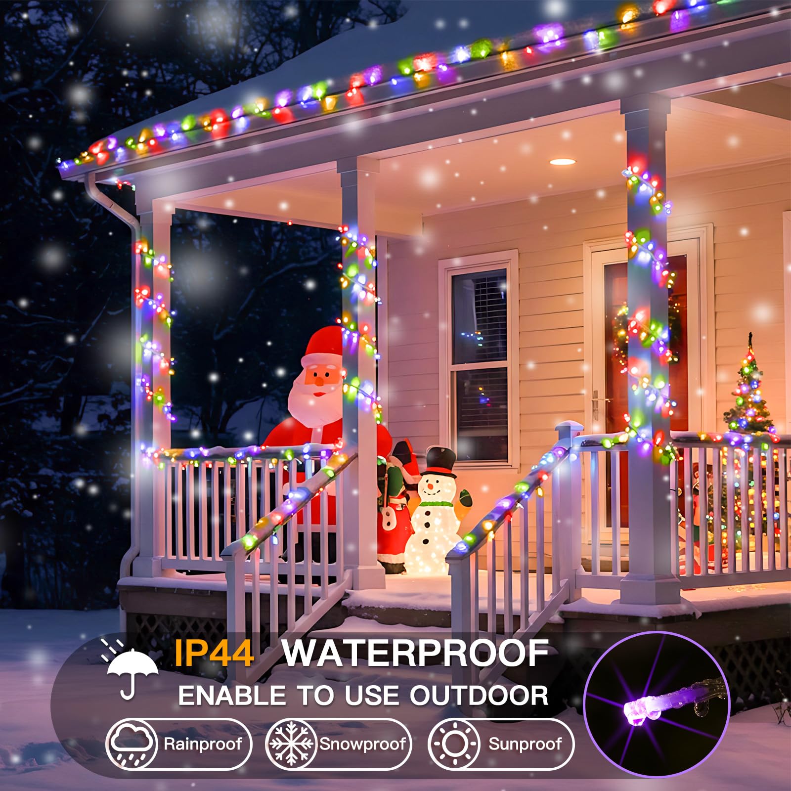 Suddus Connectable Christmas Lights With Remote  Multicolor String Lights With Timer  33Ft 100 Led Fairy Lights Plug In For Xmas Tree  Bedroom  Yard  Garden  Party  Indoor  Outdoor Decorations