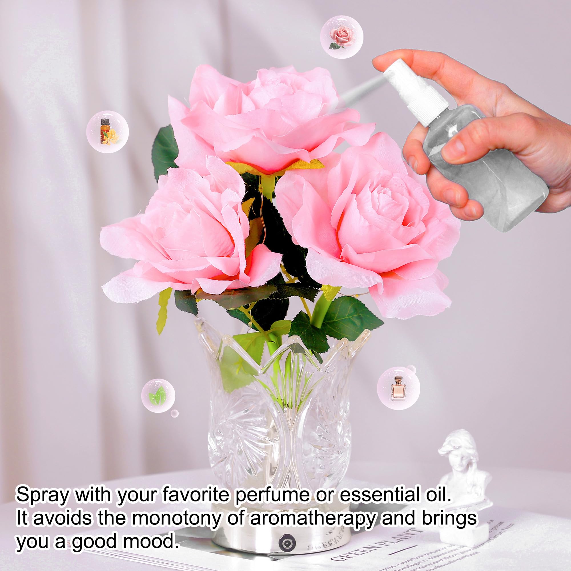 Artificial Pink Rose Led Lamp For Womens Gifts, Pink Rose Night Light For Relaxation And Serenity, Womens Mom Wife Friends Mom D