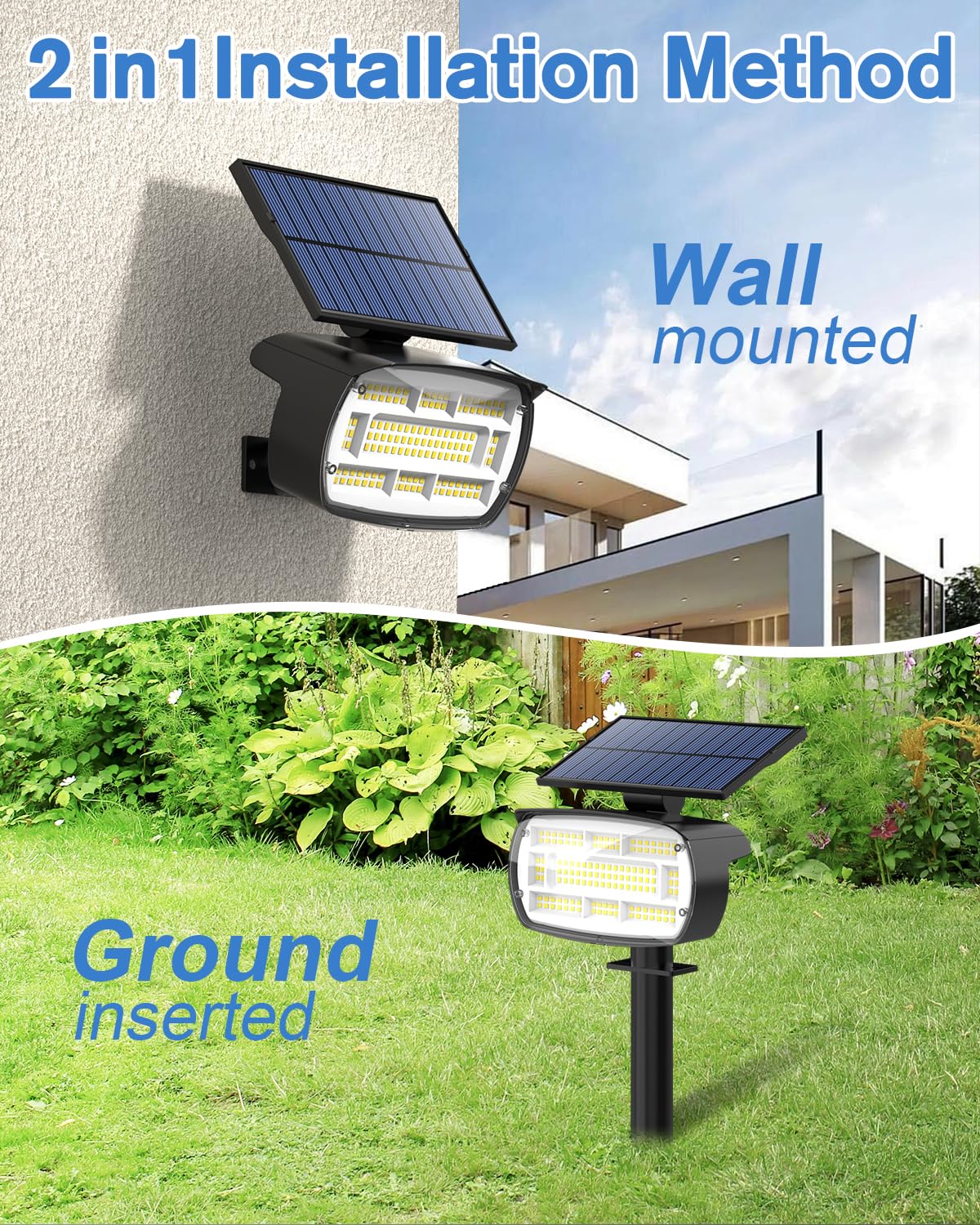 Fabrito Solar Spot Lights Outdoor 136 Leds  Big Brighter Lighting Solar Lights Outdoor  4 Pack Ip65 Waterproof Landscape Spotlights Auto On/Off For Yard  Garden  Pathway  Plants Tree (Cool White)