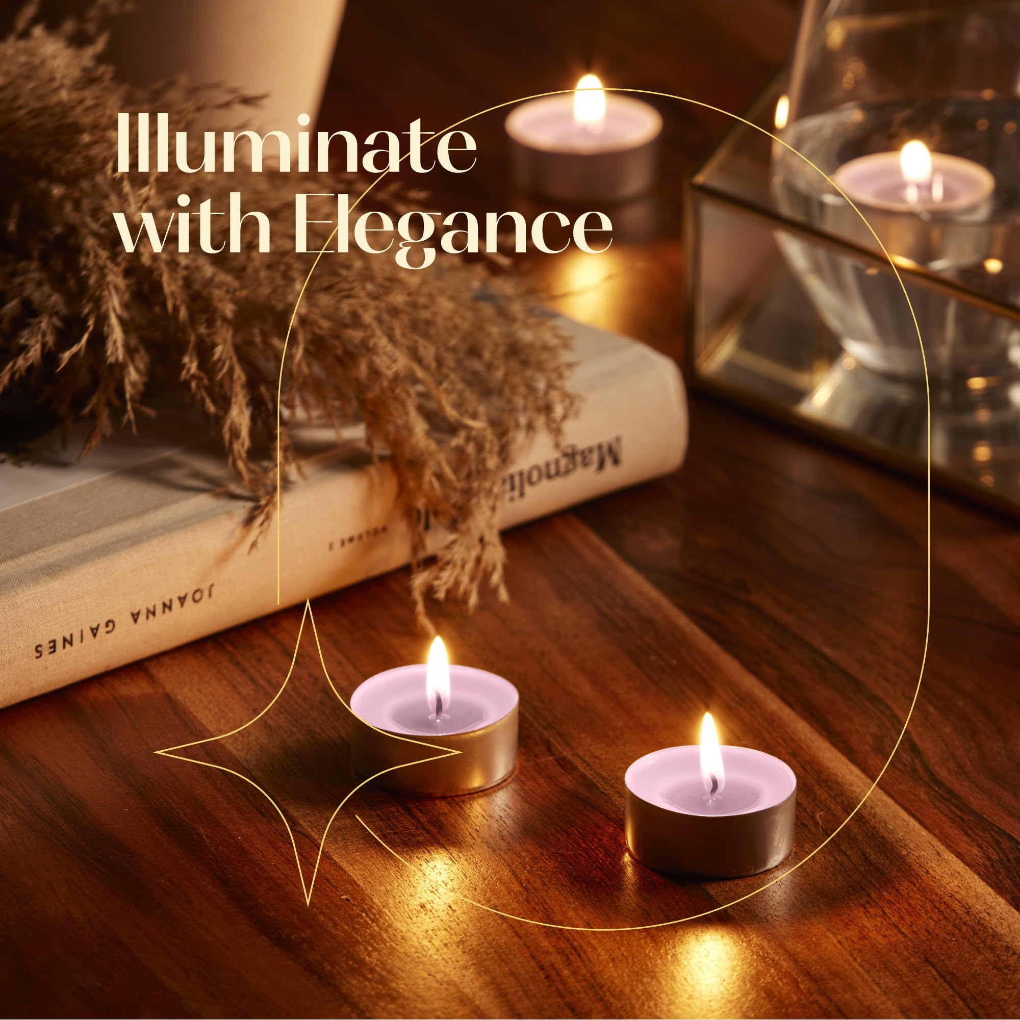 Pink Scented Tealight Candles - Pack Of 12 Scented Tea Light Candles With Long Lasting Aromas - Magnolia Blossom Fragranced Pink Tealight Candles - 4 Hour Burn Time