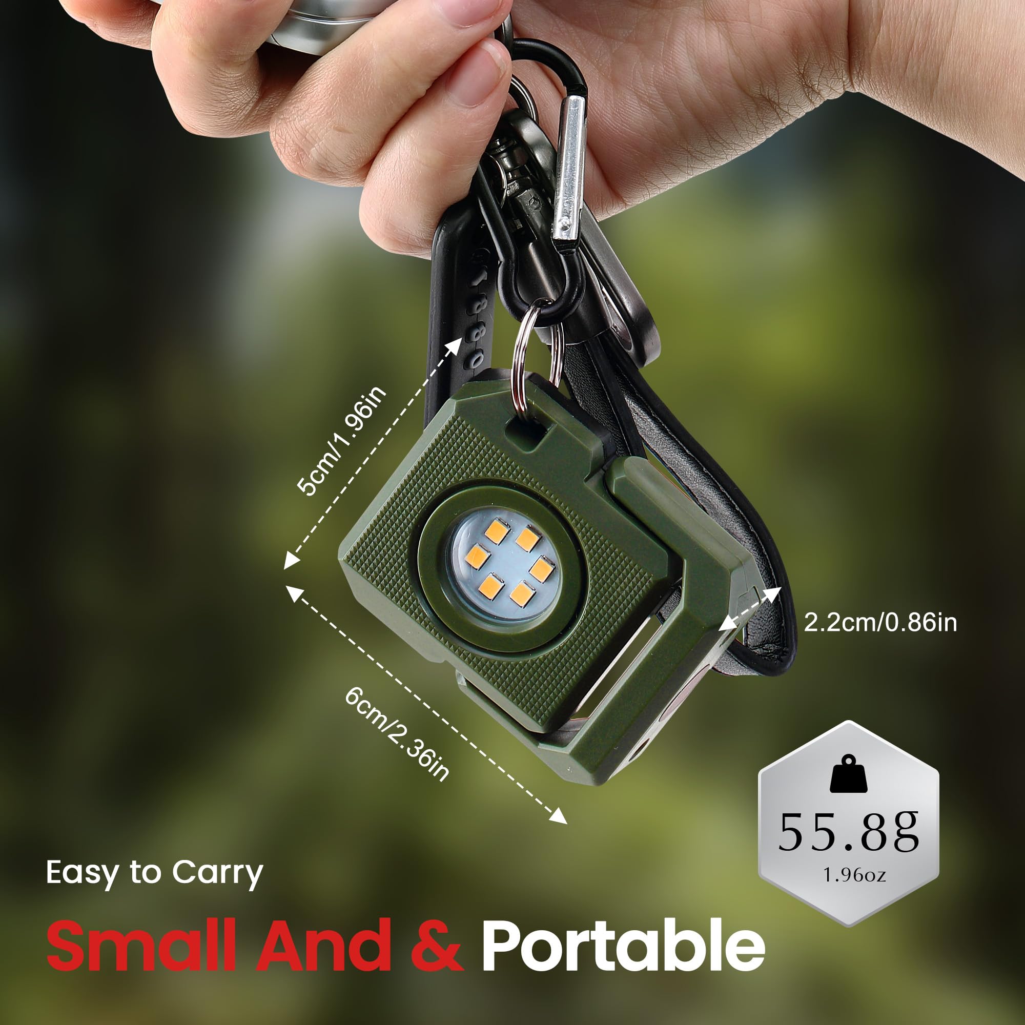 Laimittos 2 Pcs Mini Keychain Flashlight Rechargeable 500 Lumens Led Magnetic Flashlight With Rotatable Bracket 4 Light Modes Po