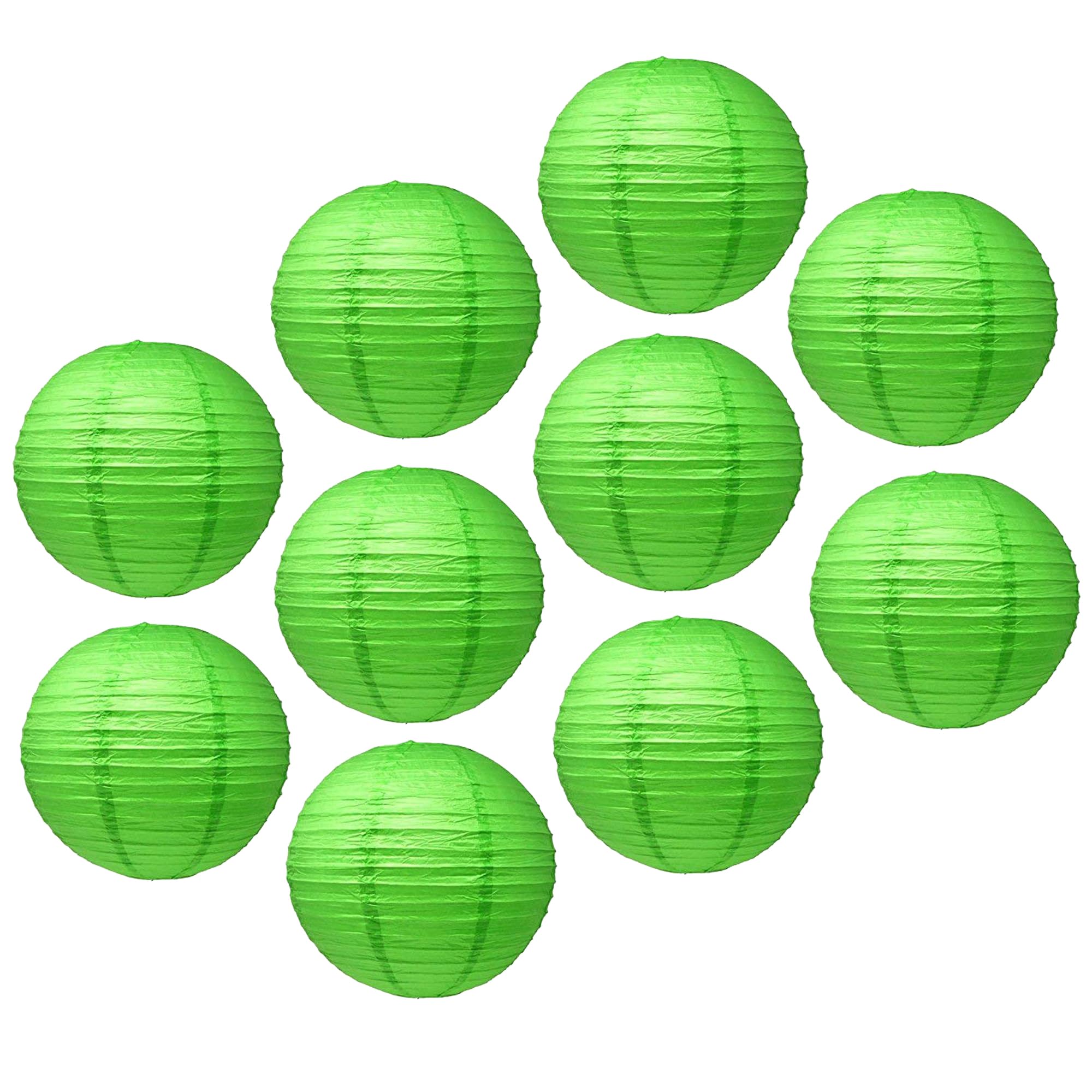 Mudra Crafts Green Paper Lanterns Wedding Party Decorations - 12 in 10 Round Japanese Chinese Lanterns Decorative Hanging Ceilin