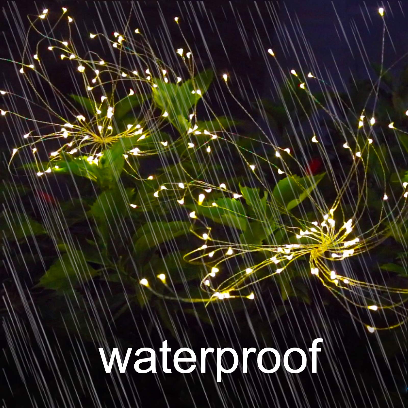 Anordsem Fireworks Lights Outdoor Decorations: Solar Garden Fairy Light Waterproof For Yard Outside Decor - Led Sparklers Firework Sticks Starburst Lighting Patio Pathway Lawn Decorative