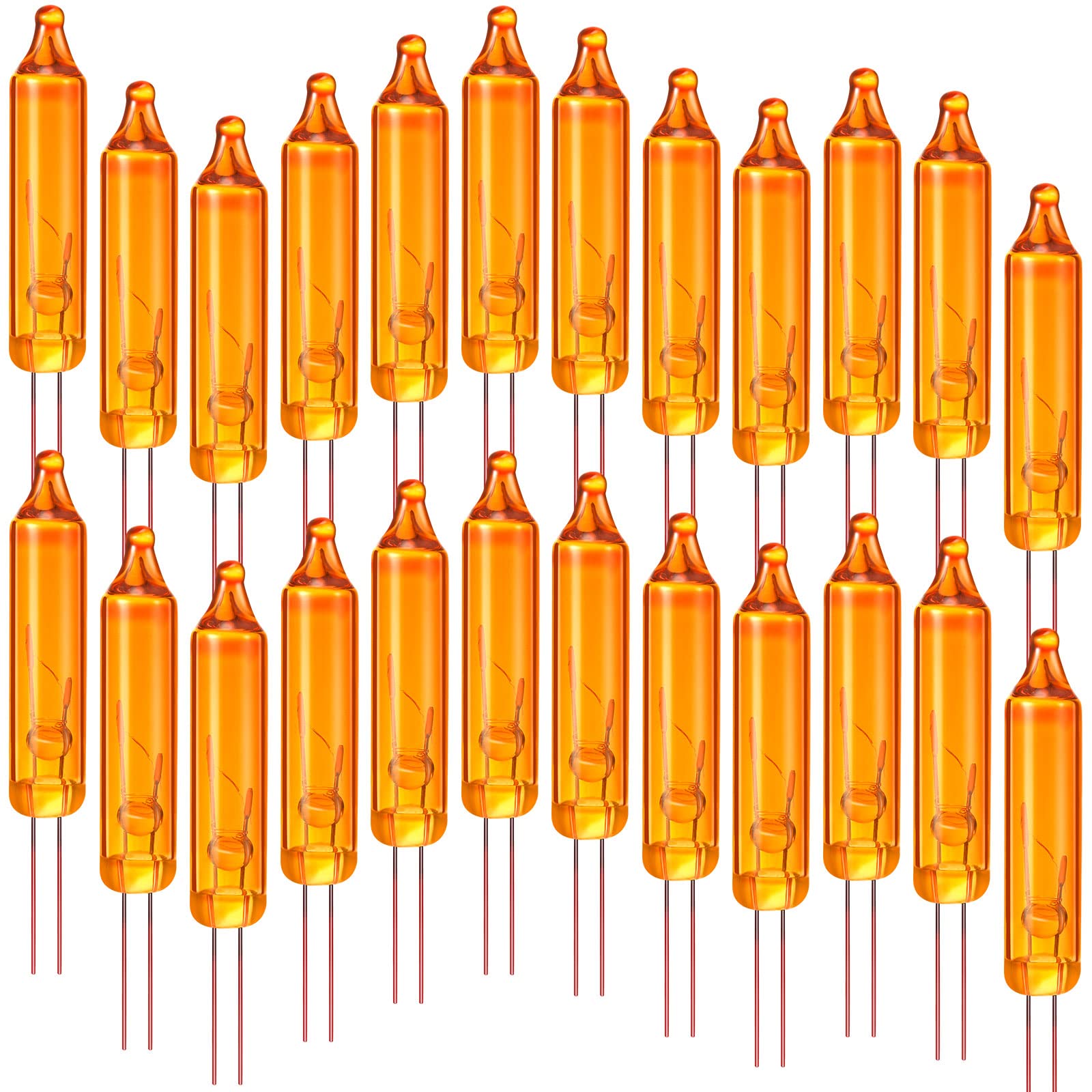 Mudder Mini Incandescent String Lights Replacement Bulbs, 100 Count, Copper, Orange, Indoor/Outdoor Christmas Decorations