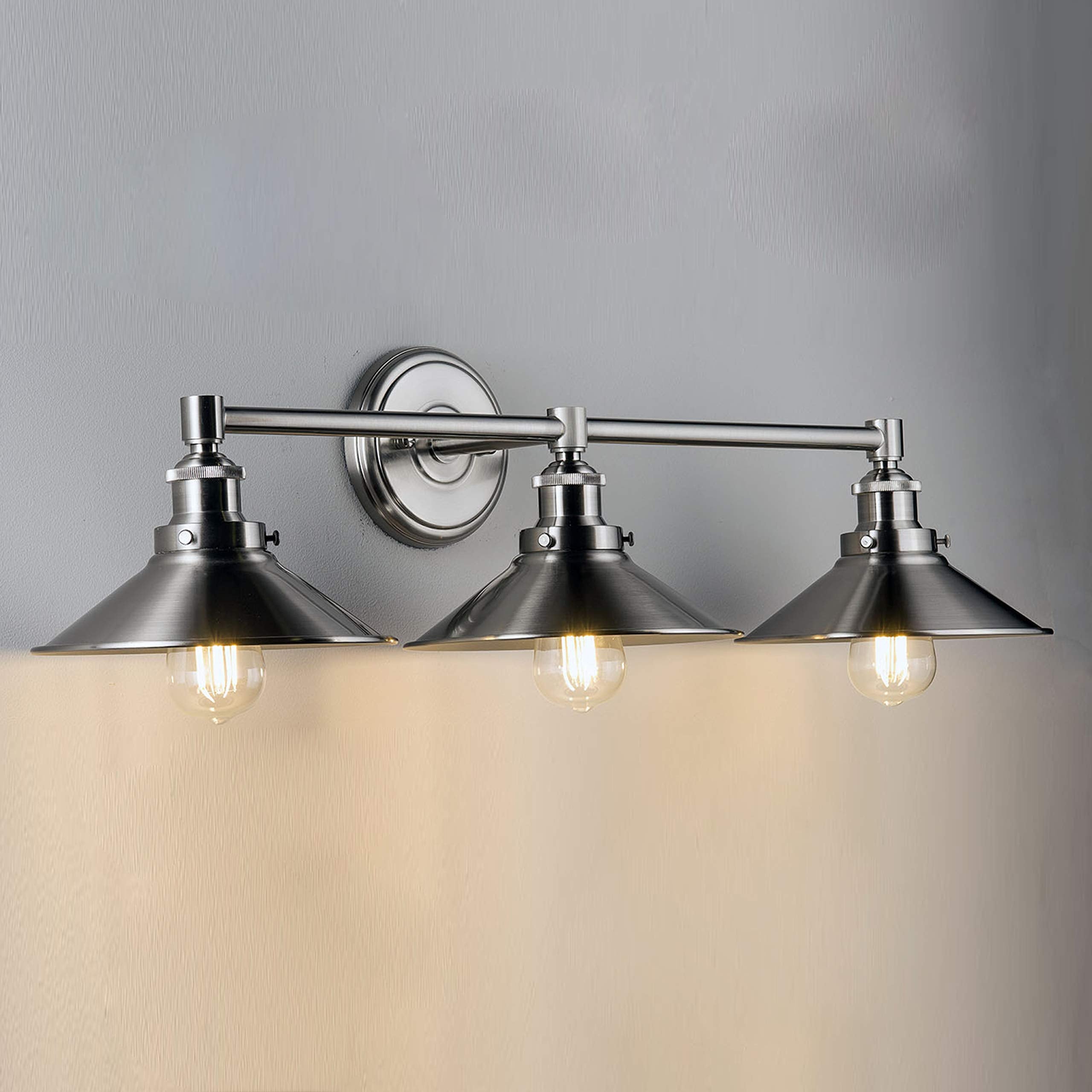 Linea Di Liara Andante 3 Light Bathroom Vanity Light Industrial Brushed Nickel Bathroom Light Fixtures Above Mirror Bathroom Lig