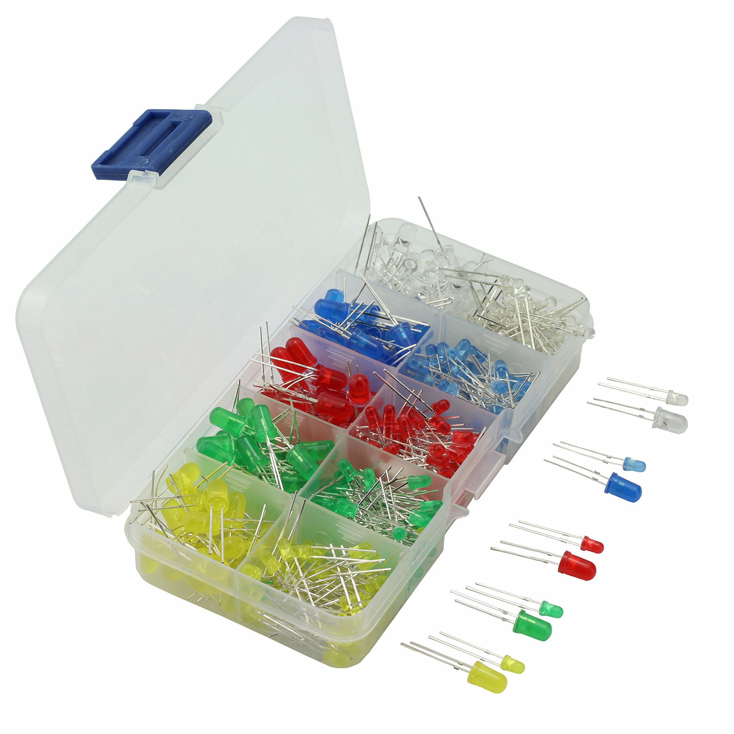 ZYAMY 375pcs 3mm 5mm Light Emitting Diode Assorted Kit Mixed Color Red Green Yellow Blue White 5 Colors Round Bright LED Light C