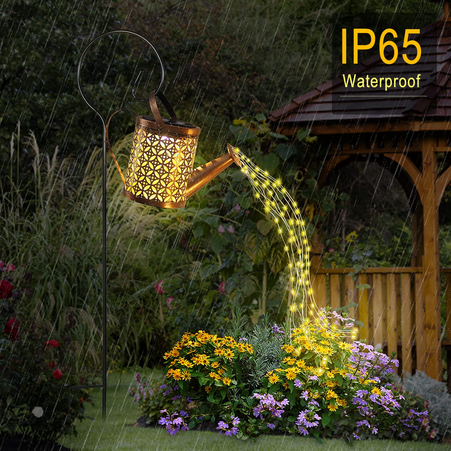 Maleyt Solar Watering Can Lights, Copper Retro Metal, 2 Pack, Waterproof Outdoor Lanterns for Garden Decor
