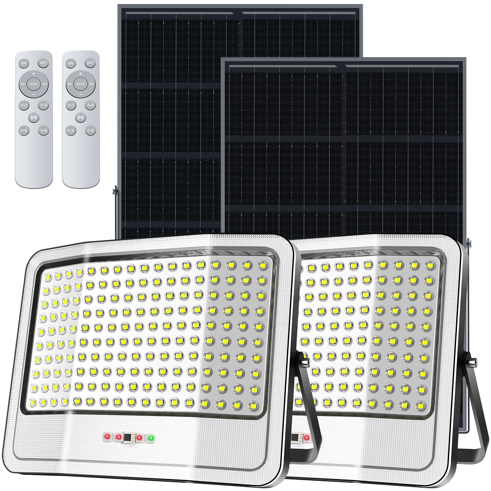 AKOFUN 2500W Solar Flood Lights Outdoor Dusk to Dawn, 50000 LM Solar Lights Outdoor Waterproof, Solar Powered Security Lighting 