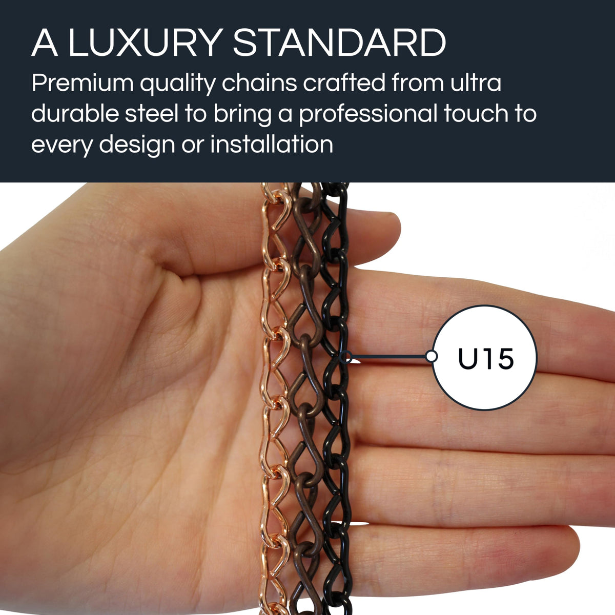 Rext Rch RCH Hardware Decorative Steel Single Jack Fixture Chain, 14 Gauge, 10 ...
