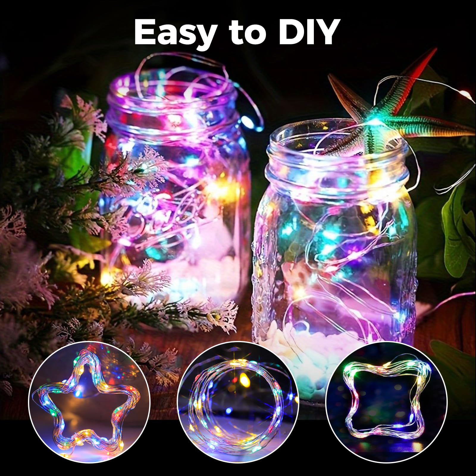 litogo 33 FT 100 LED Multicolor Fairy Lights with Remote & Timer, IP65 Waterproof, Battery Operated, Indoor/Outdoor Decor, Model L100W