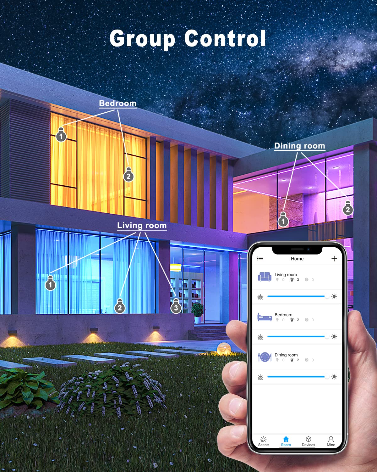 MYPLUS Smart Under Cabinet Puck Lights, WiFi Dimmable RGB, 4-Pack, Model CS501