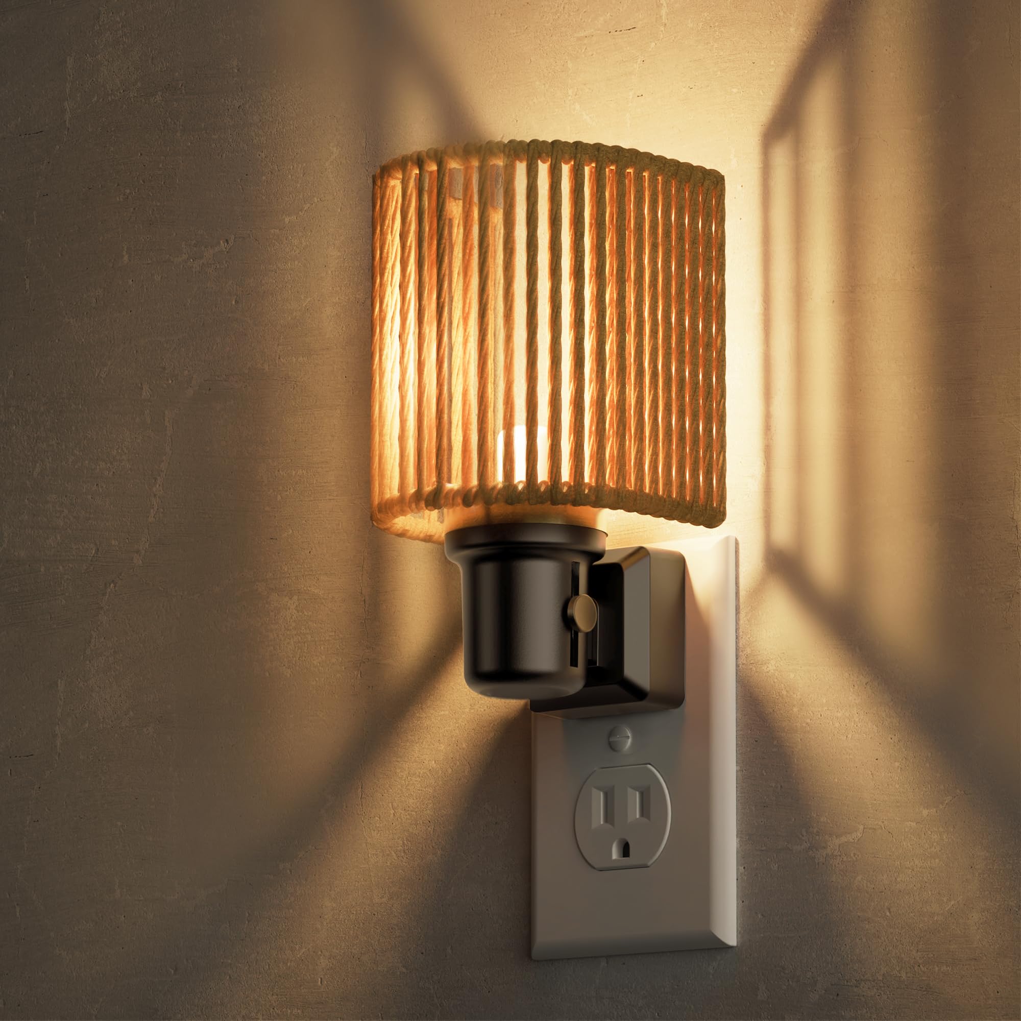 L LOHAS LED Night Lights Plug into Wall  Plug in Night Light  Bohemian Nightlight Dimmable with Light Sensor  3000K  Boho Nightlights Farmhouse Decorative for Bedside Bedroom Bathroom Hallway  1 Pack