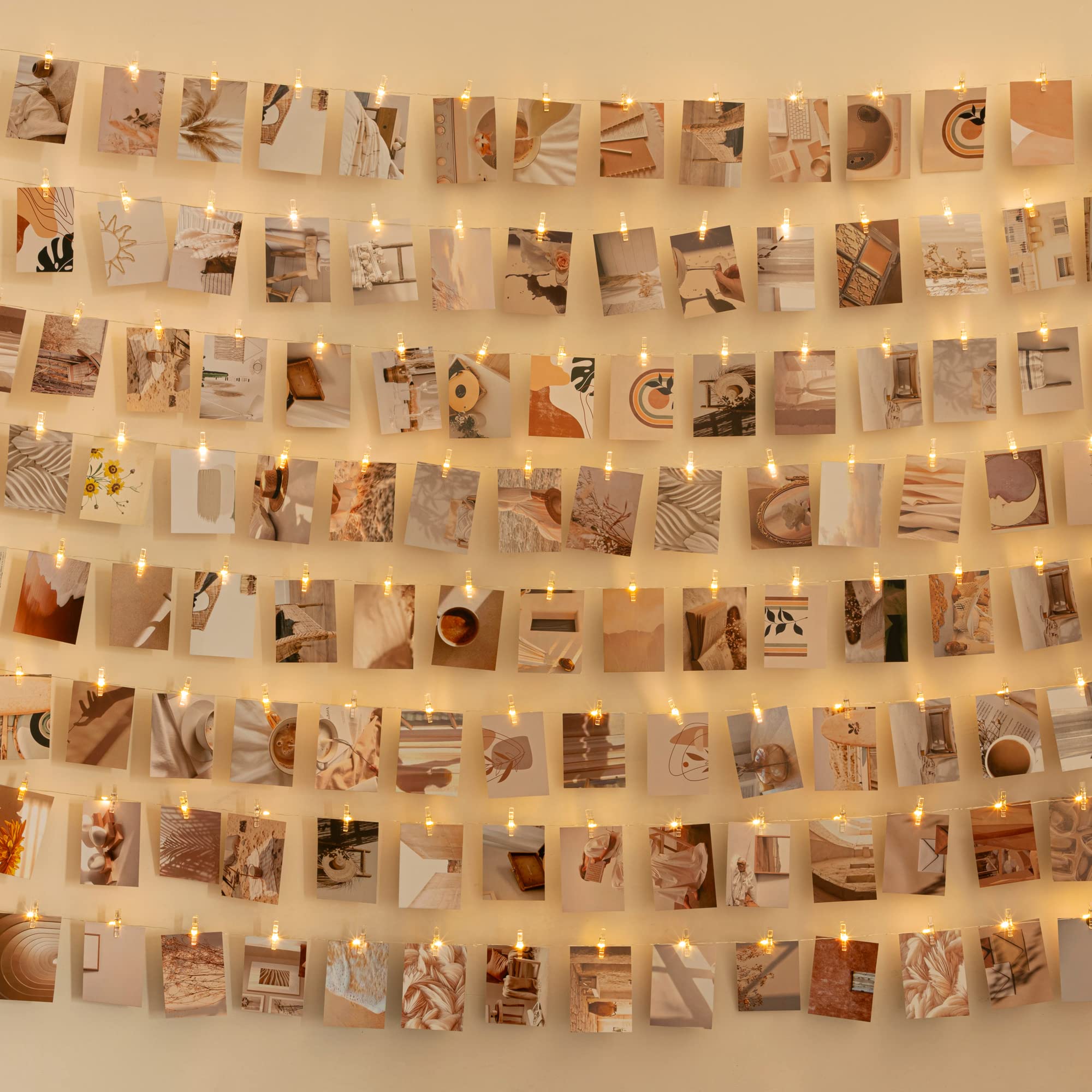 100Led Photo Clips String Light,33Ft Fairy Lights With 51Clips, Battery Operated String Lights With Clips For Pictures, Room Decorations For Dorm Wall Bedroom Wedding Christmas Tree (Clear Clips)