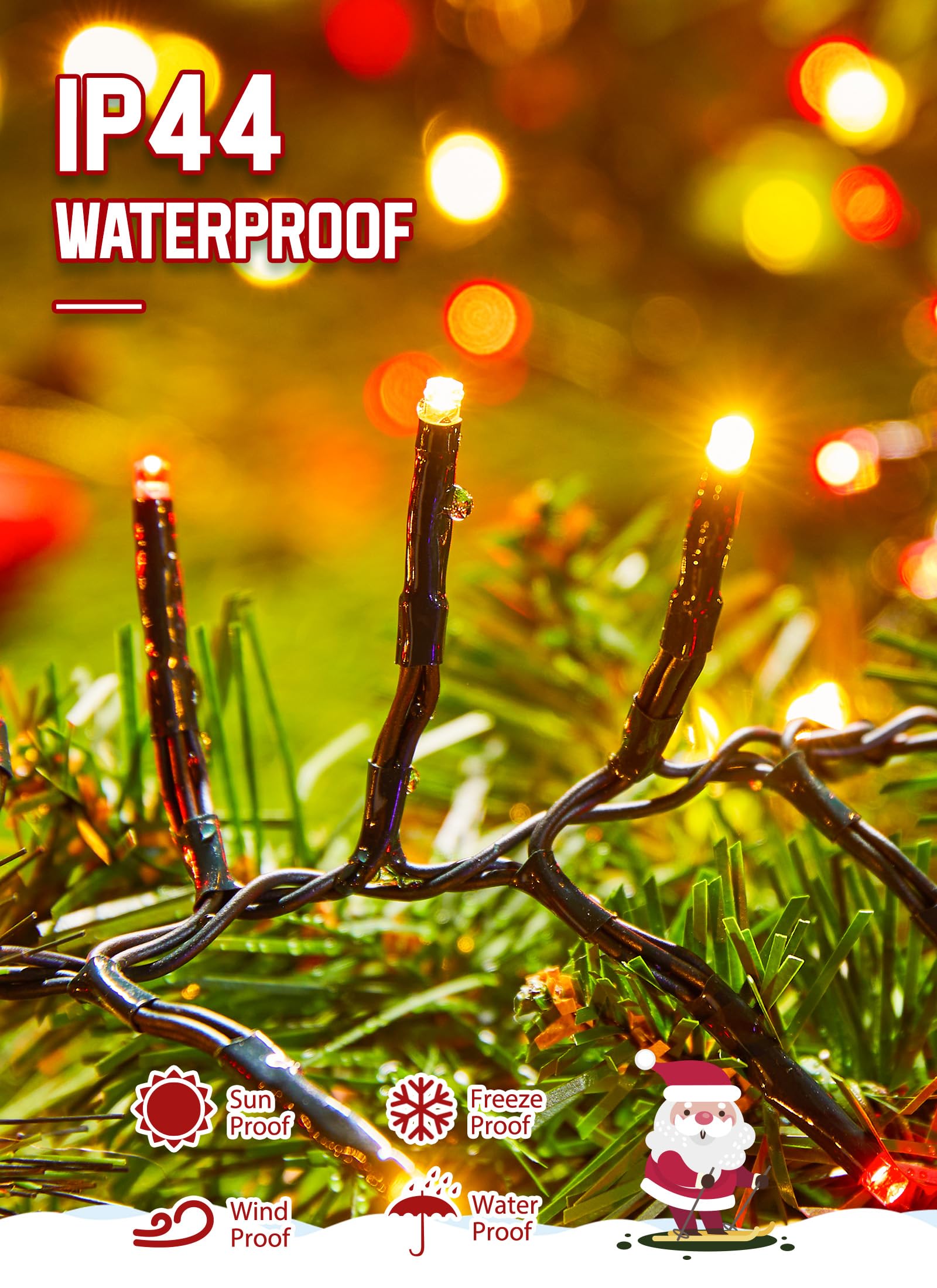 Christmas Cluster Lights Outdoor - 2000Led 100Ft Bright 8 Modes Timer Remote, Waterproof Plug-In Fairy String For Tree, Garland,