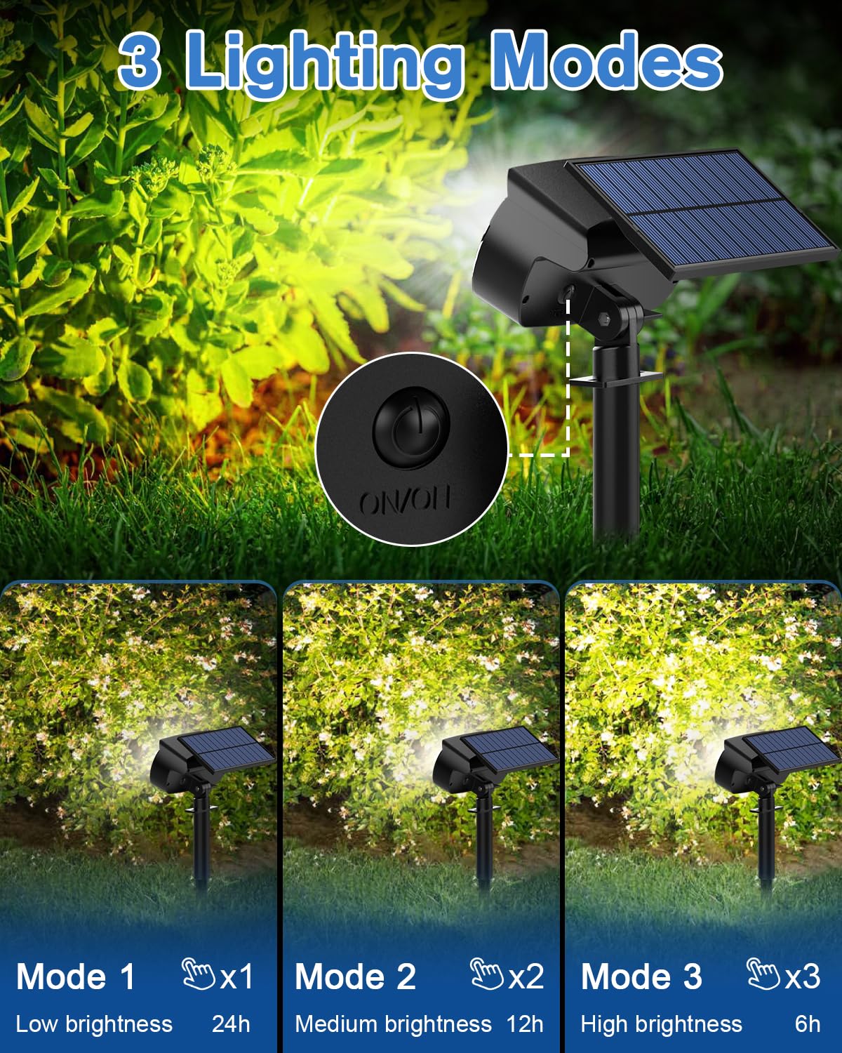 Fabrito Solar Spot Lights Outdoor 136 Leds  Big Brighter Lighting Solar Lights Outdoor  4 Pack Ip65 Waterproof Landscape Spotlights Auto On/Off For Yard  Garden  Pathway  Plants Tree (Cool White)
