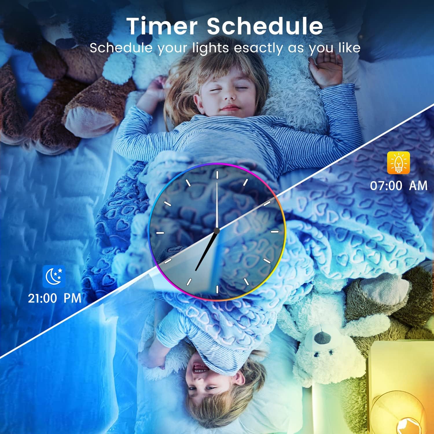 Tjoy 100Ft Kids Led Strip Lights With 20 Key Child Remote, Multi-Color Rgb Rope Lighting, Color Changing Led Light Strip For Bed