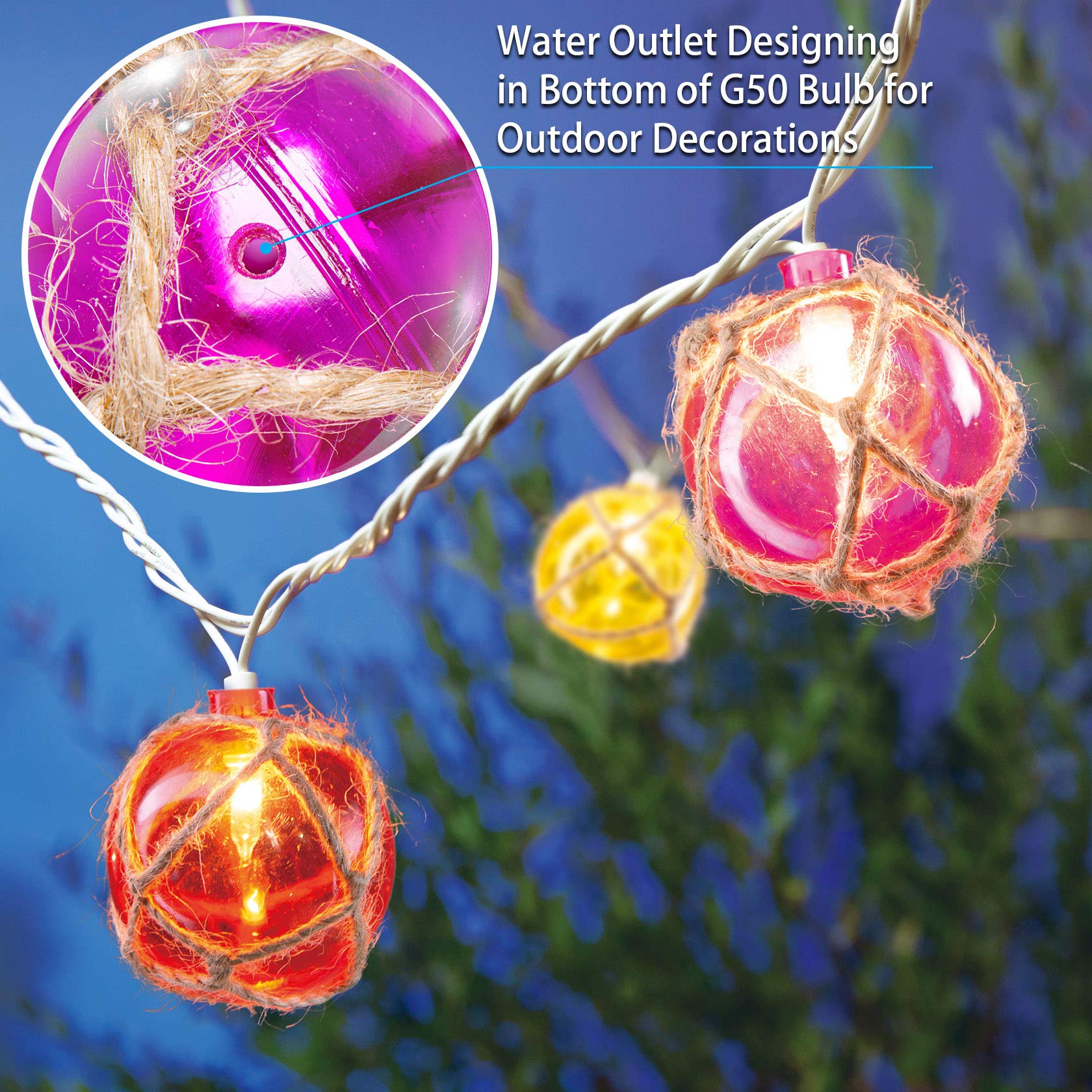 Brillarlights Nautical Fishing Float String Lights Set of 10, Multicolor Plastic for Indoor & Outdoor Decor