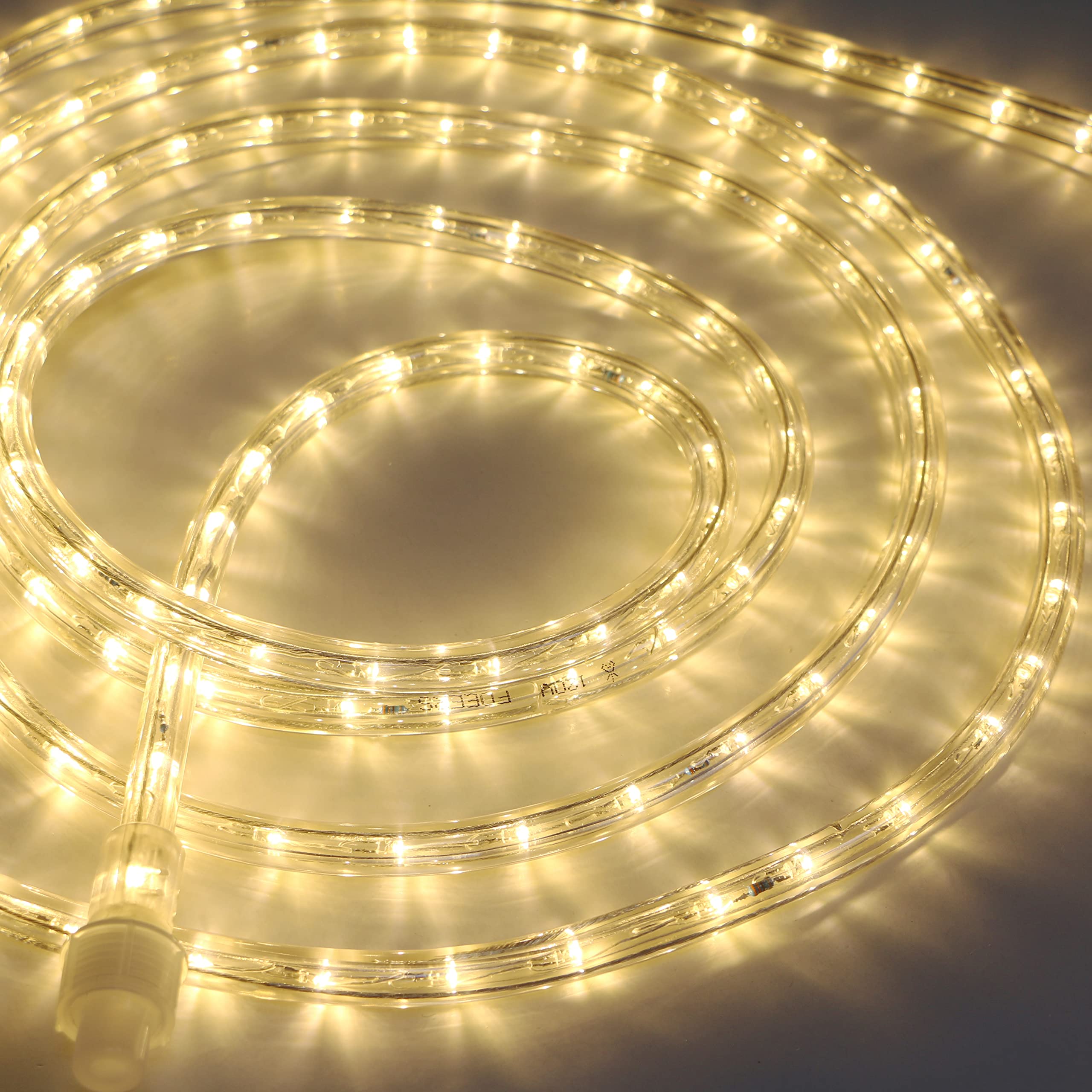 Foeers 10M 360 Led 110V Rope Lights 33Ft Outdoor Wedding Christmas Holiday Decoration Lights (Warm White)