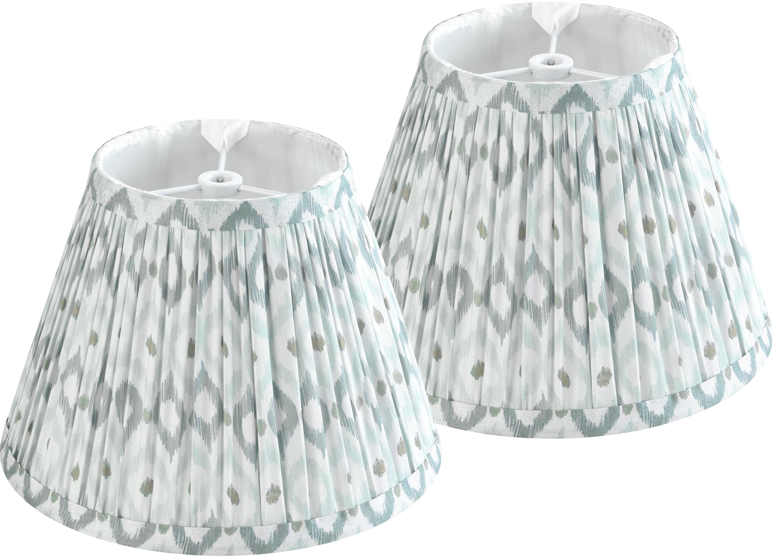 GOSO Set of 2 Small Pleated Art Deco Lamp Shades Spider,5 * 9 * 6.4 IN, Bell Multi Floral Lampshades for Table Lamps Wall Lamps,
