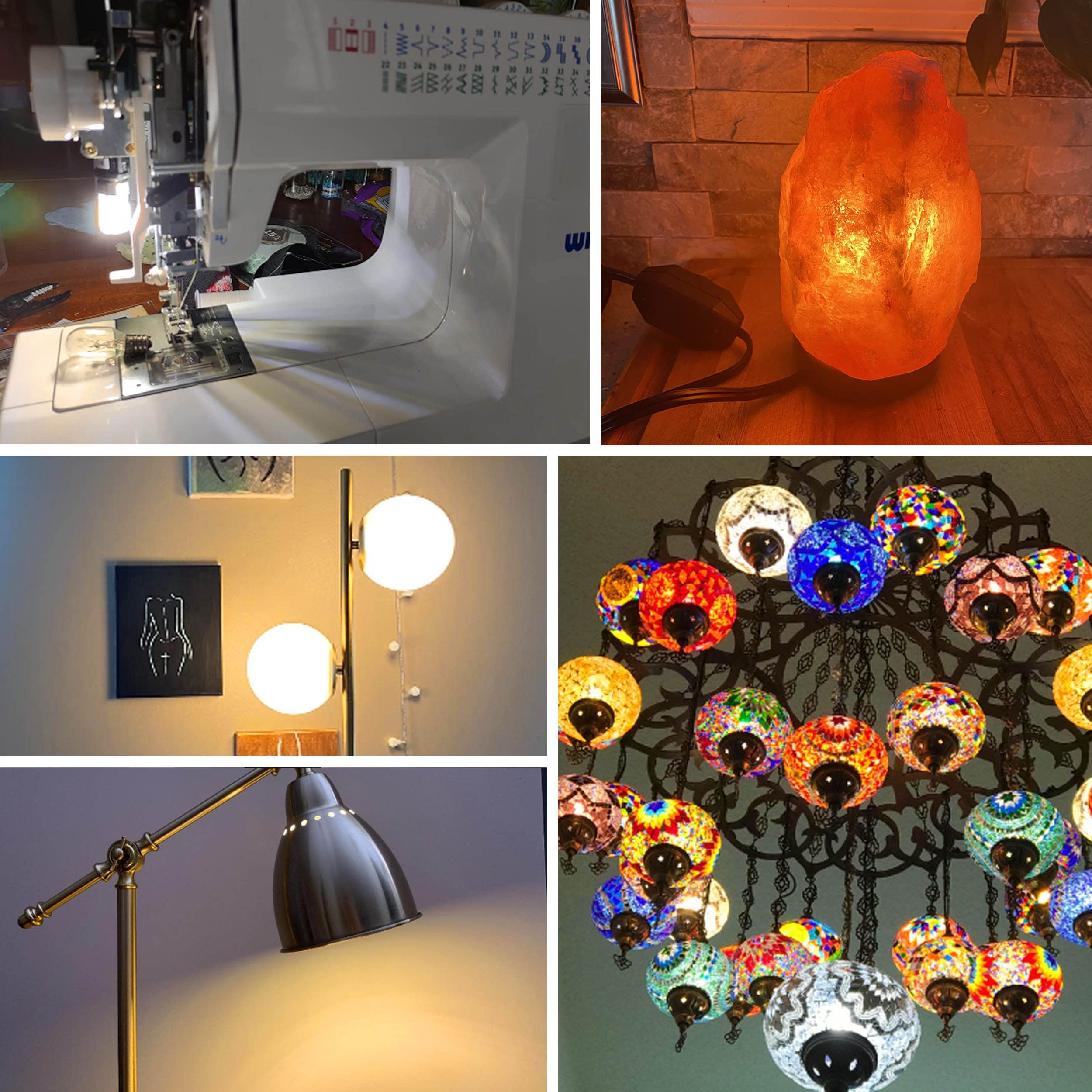 Alide E12 Dimmable Led Bulb 5W C7 Light Bulb,Replace 40W E12 Halogen Equivalent,Warm White 2700K T6 Base 110V 120V E12 Led Cande