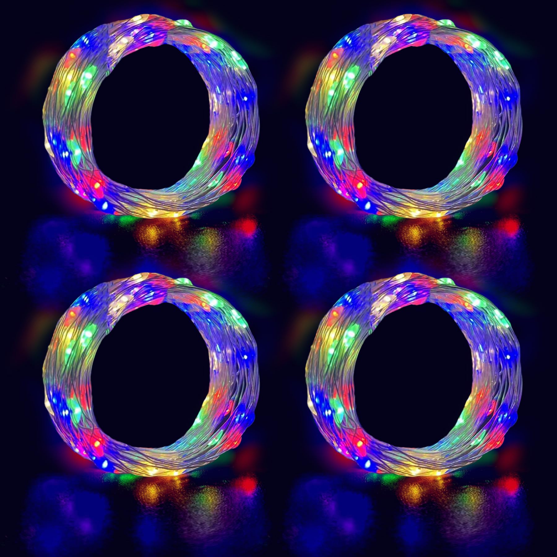 LIGHTOP Fairy Lights Battery Operated String Lights 4 Pack 20 LED Copper Wire Firefly Twinkle Lights Indoor Outdoor Waterproof for DIY Home Party Wedding Birthday Yard Decorations(Multicolor)