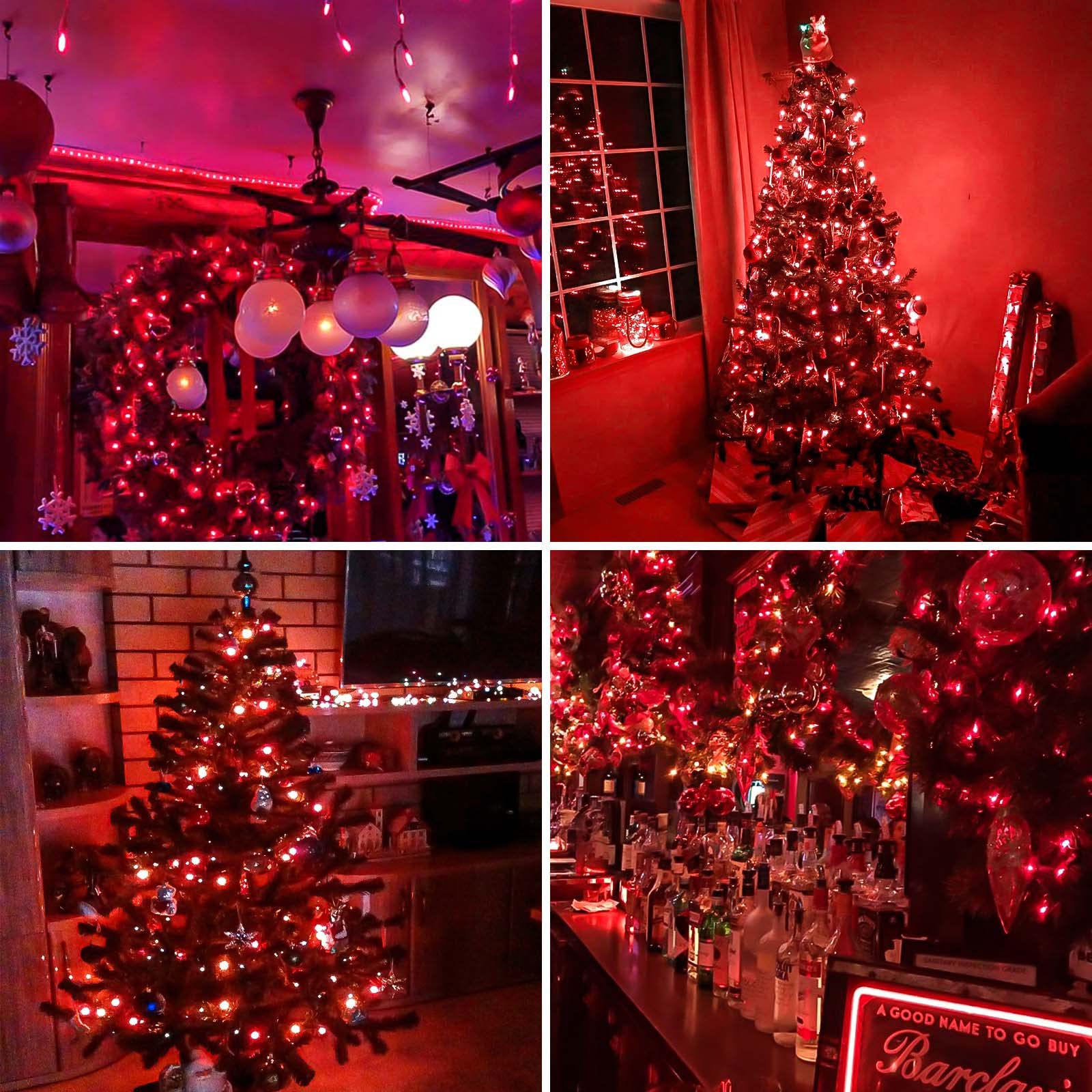 SANJICHA Extra-Long 200 LED Red String Lights, Waterproof with 8 Modes, Clear Wire Fairy Lights for Indoor/Outdoor Use, Model MLS-D29V6WUC-O
