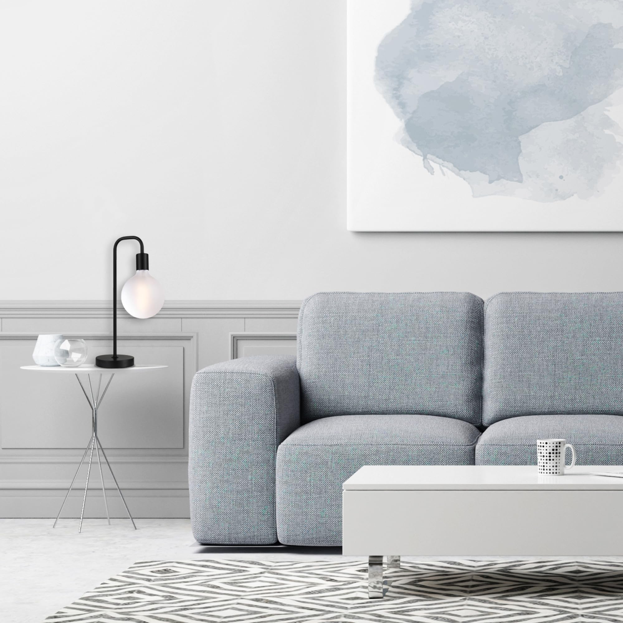 Globe Electric 12920 Holden Table Lamp, 18'', Black Satin