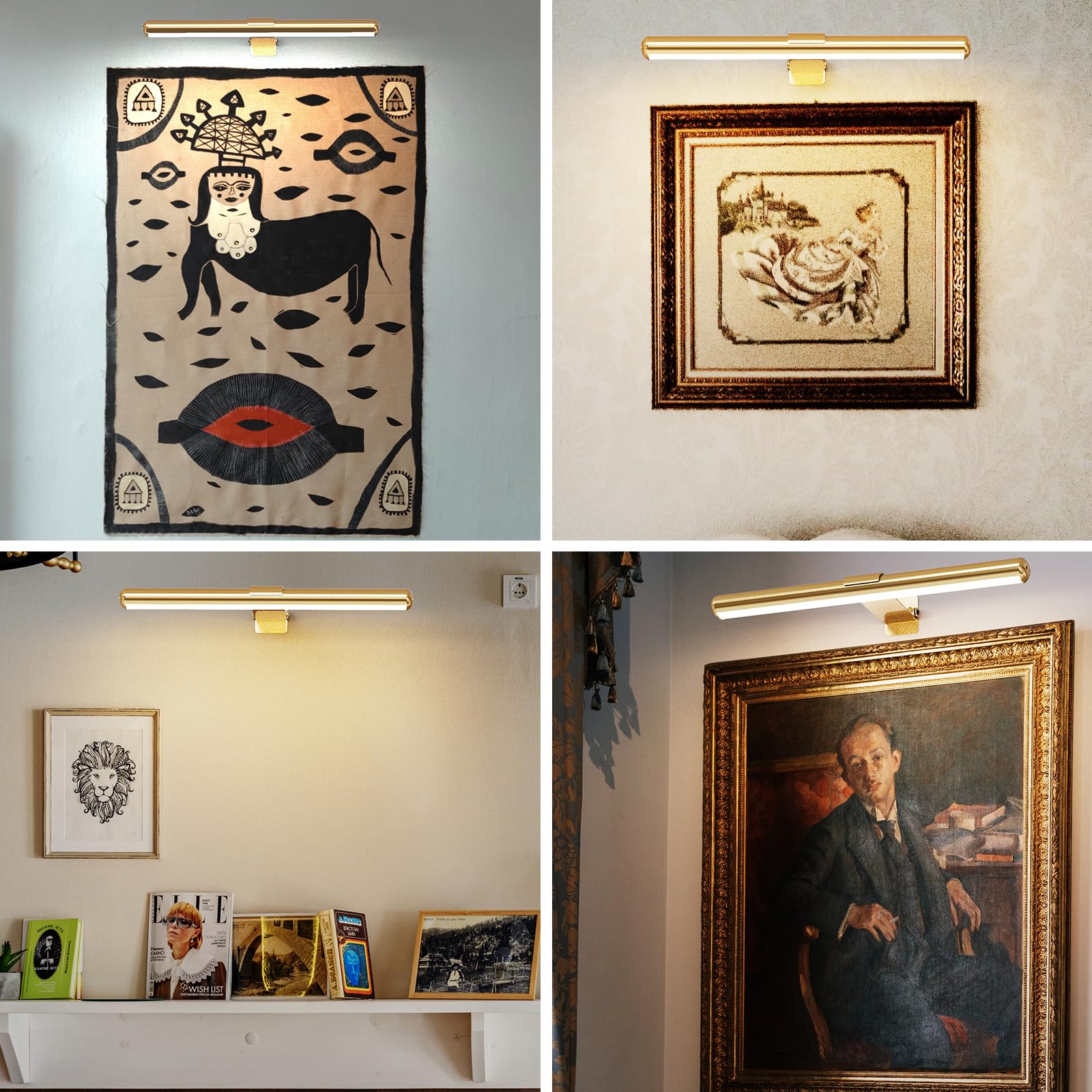 Swatia Led Picture Lights Are Diminished 16 ''All -Metal Wall Lighting, Can Charging Portrait Portrait Art Lights, Memory And Ti