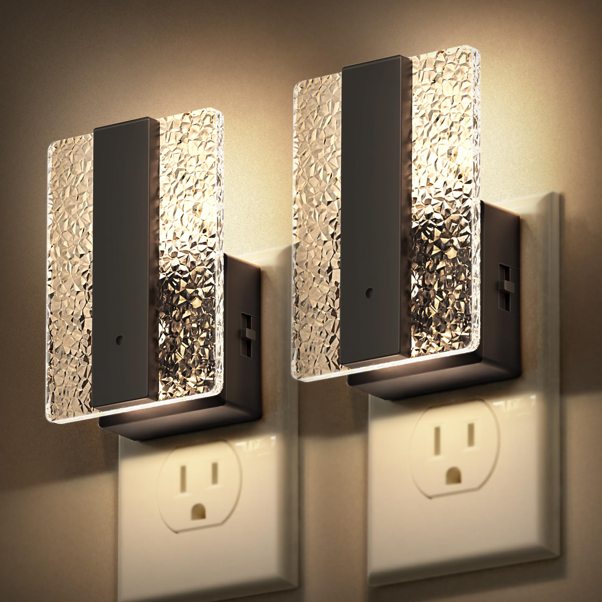 DORESshop LED Night Lights Plug Into Wall [2 Packs], Decorative Night Light with Dusk-to-Dawn Sensor, Dimmable Nightlights, Adju