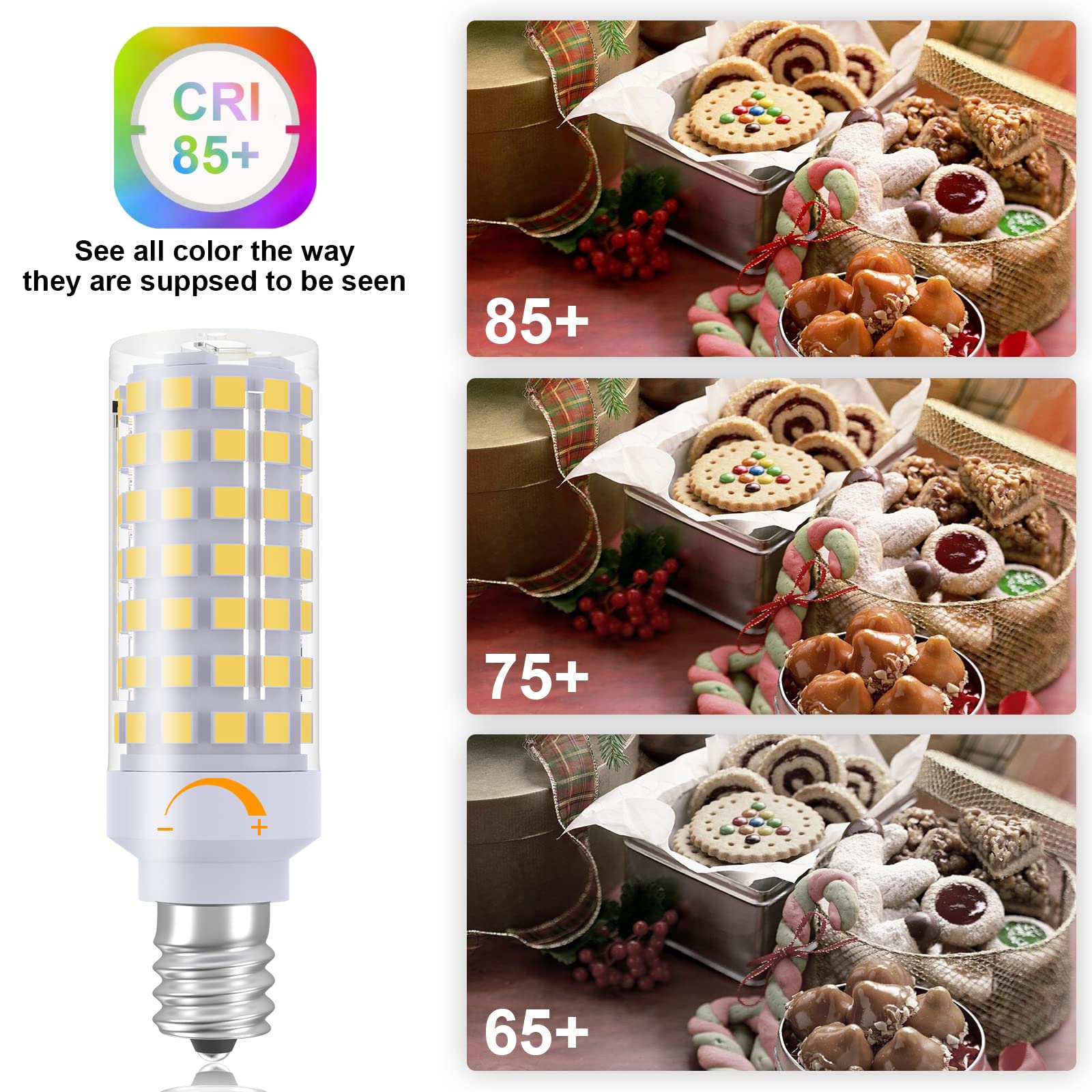 Taiyaloo Dimmable E12 Led Candelabra Bulbs C7, E12 60 Watt Halogen Bulb Equivalent, Natural White 4000K, 120V 630Lm T6 7W E12 Ch