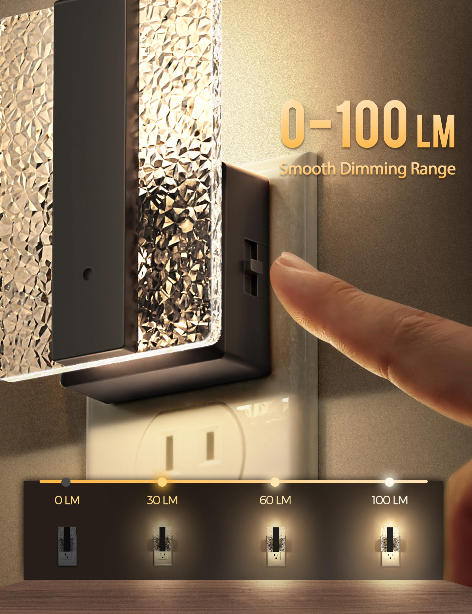 Doresshop Led Night Lights Plug Into Wall, Decorative Night Light With Dusk-To-Dawn Sensor, Dimmable Nightlights, Adjustable Bri