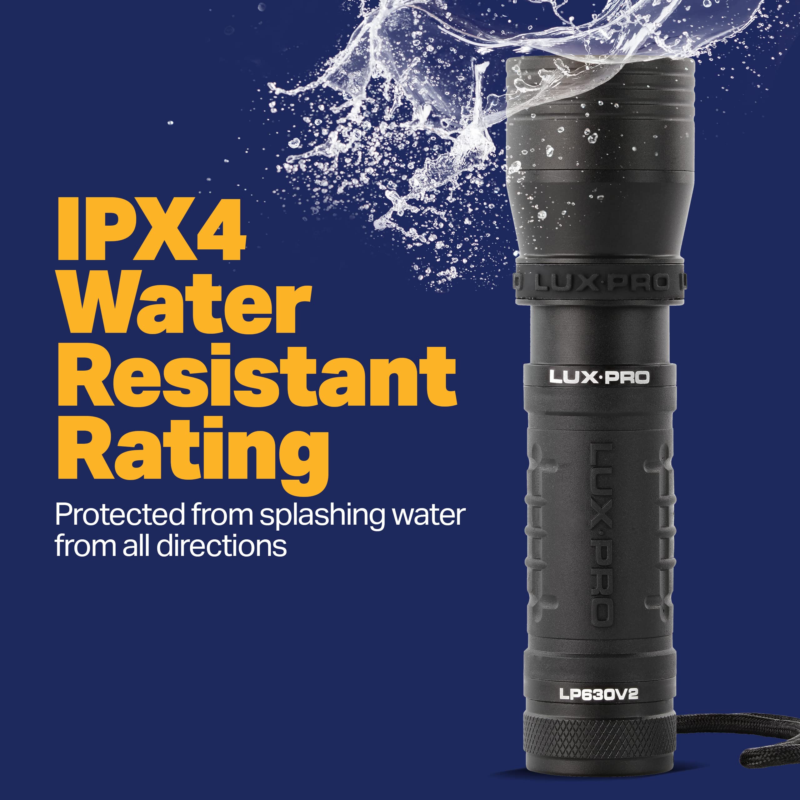 LUXPRO LP1035V2 Zoom Focus CREE LED Flashlight, High Lumen, Tactical Handheld, Black