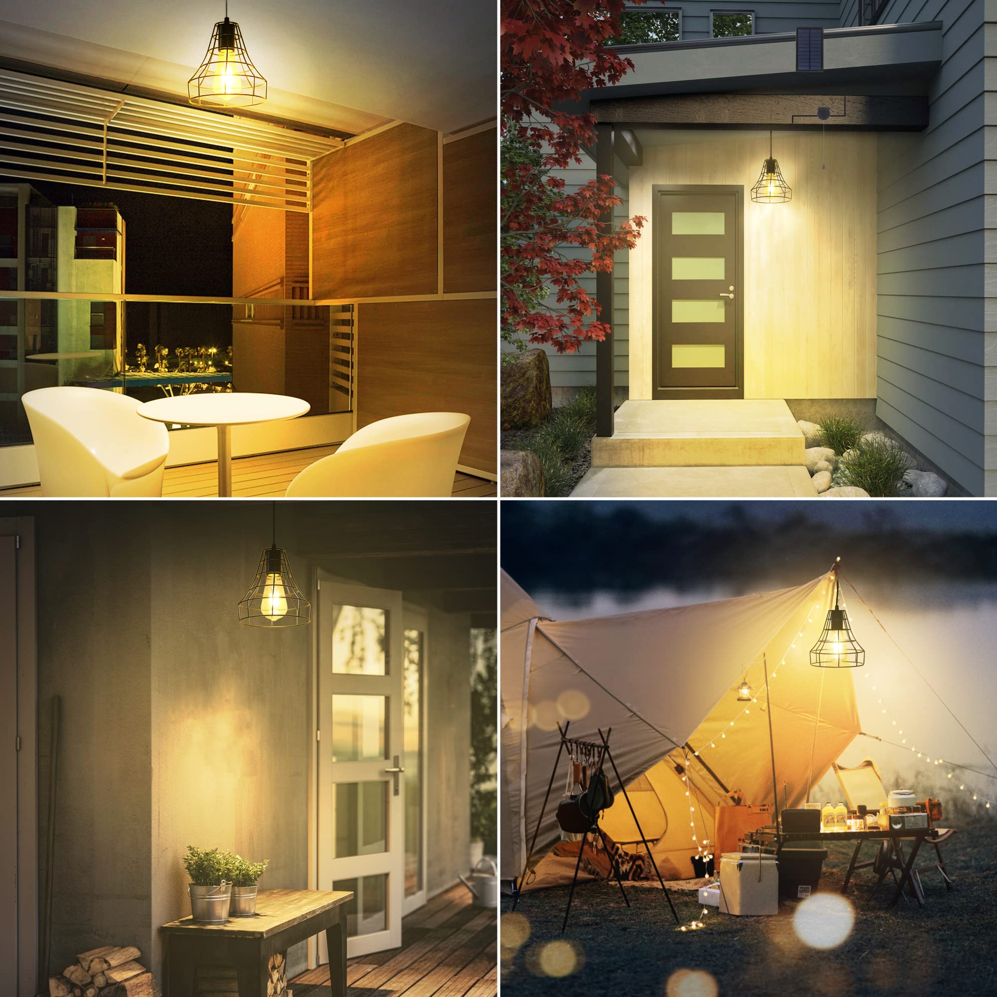 Gosunwey Solar Pendant Lights Outdoor Indoor With Remote, Chicken Coop Lights Solar Powered Shed Light With On Off Switch,Solar Indoor Lights For House Garage Greenhouse Patio Barn Storage