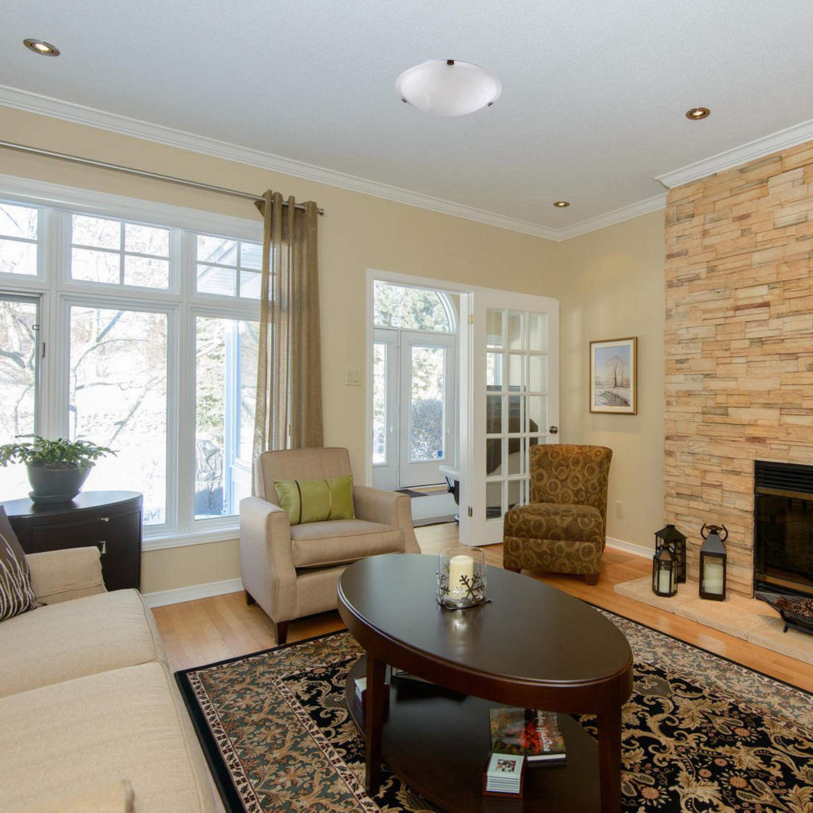 Quorum International Transitional Three Light Ceiling Mount In Bronze/Dark Finish