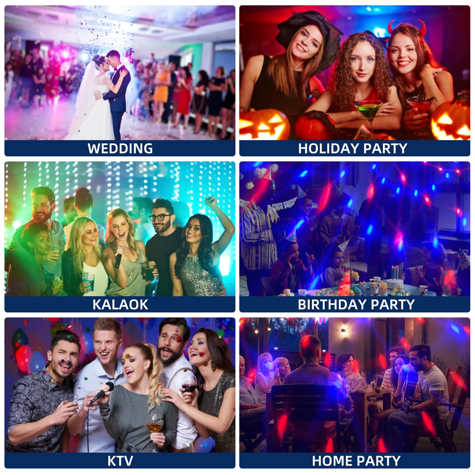 Gorkue 2-Pack Dj Disco Ball, Party Lights Sound Activated With Remote, Strobe Light For Home Room Dance Birthday Party Supplies,