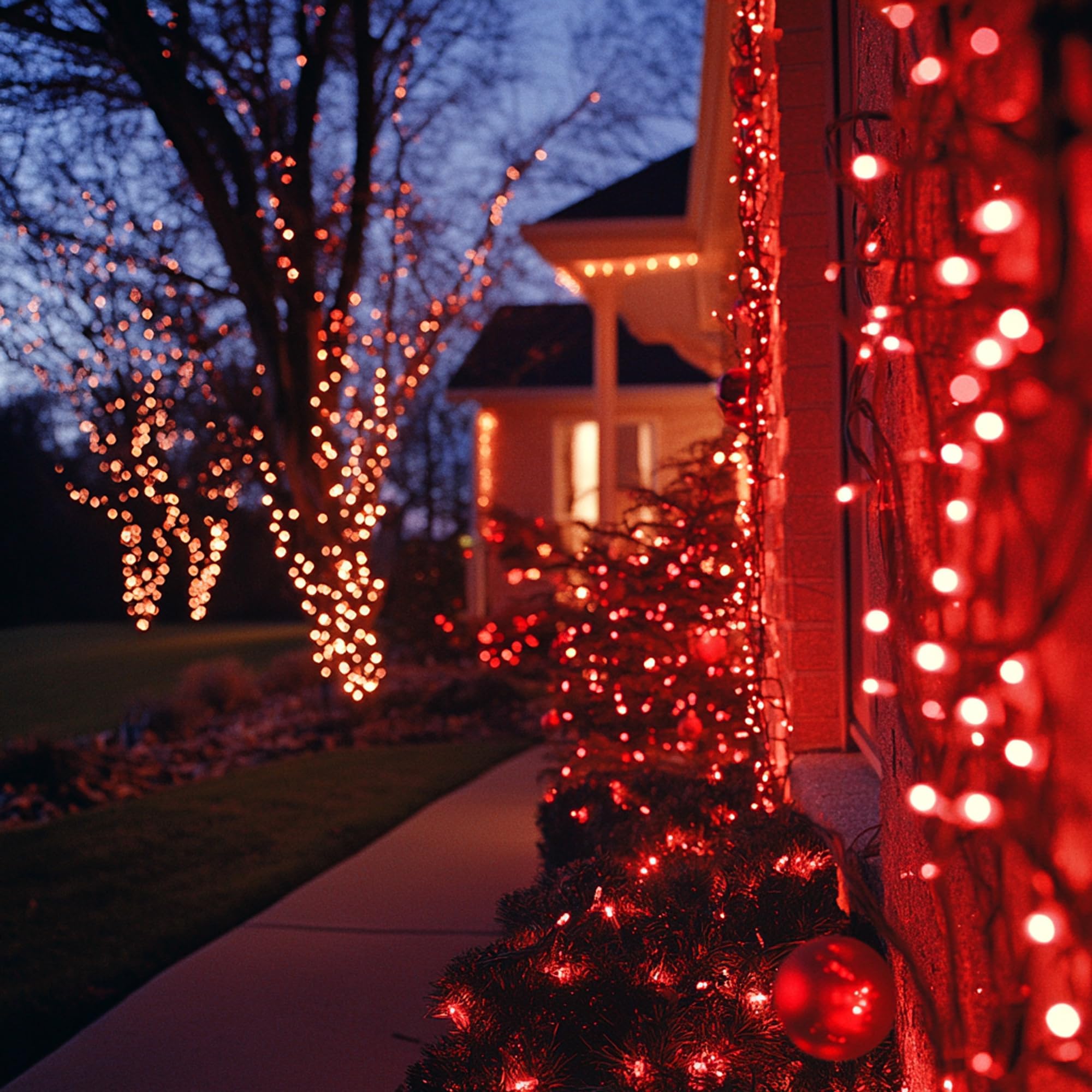 Tw Shine Solar Christmas Lights 400 Led 132 Ft Waterproof Red Decor Hb-200Coi