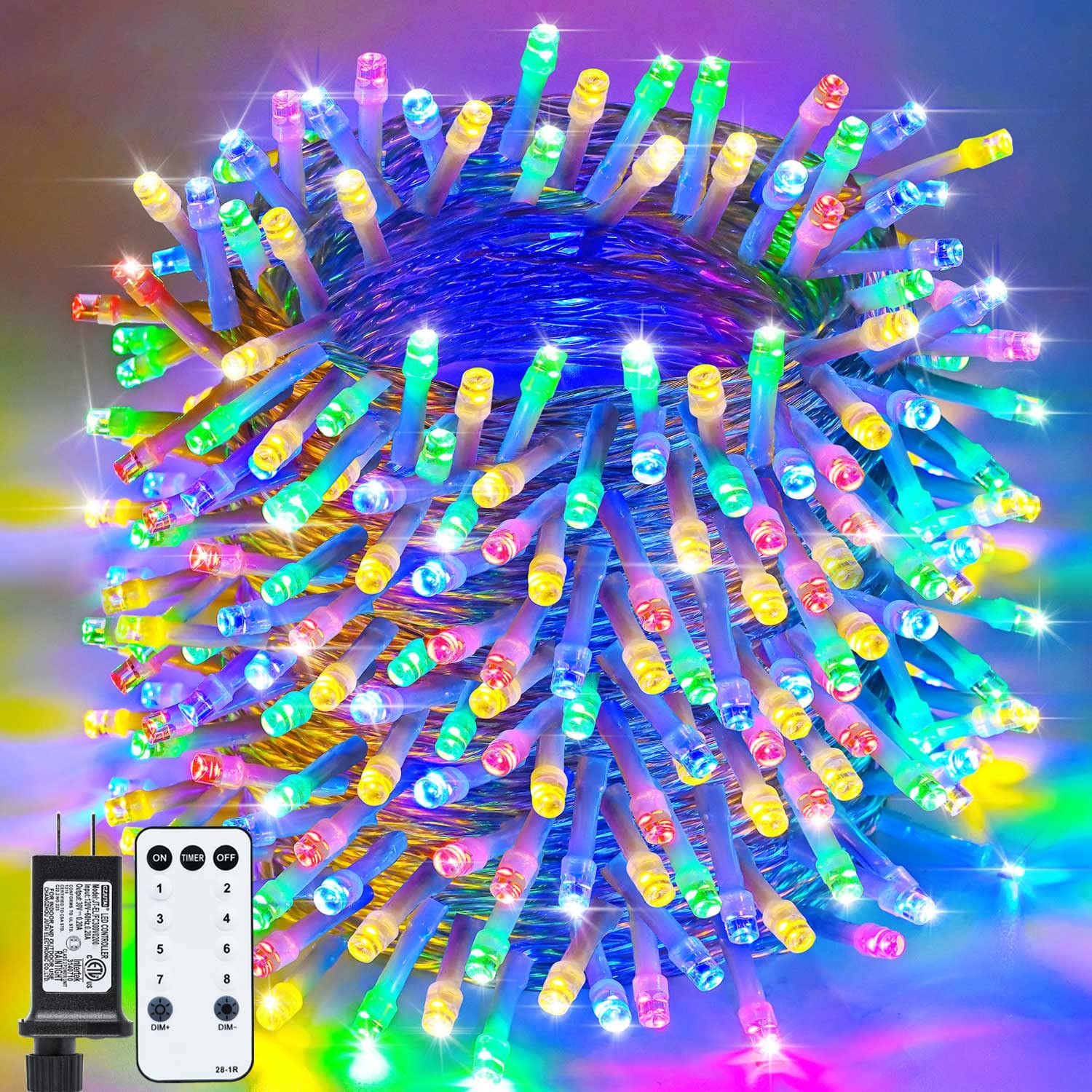 Zhouduidui 800Led Christmas Lights, 330Ft Multicolor Waterproof String Lights With Timer