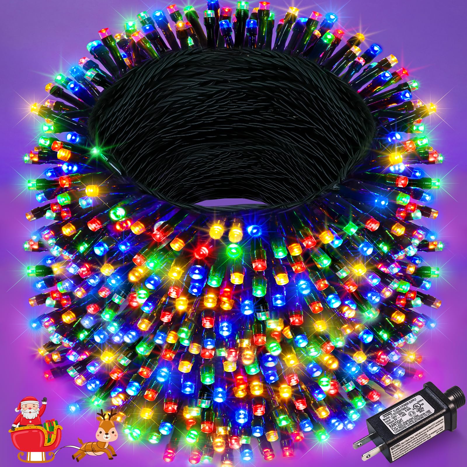 800 LED Christmas Tree Lights, 262FT String Lights for Outdoor Indoor, Waterproof 8 Modes Plug in Christmas Decorations Green Wi