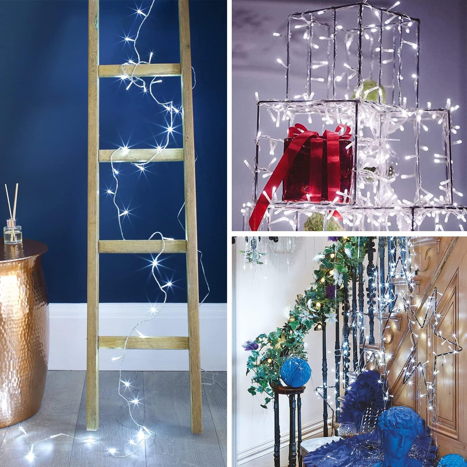 Cool White To Multicolor Color Changing 100 Led 33Ft Christmas String Lights For Outdoor&Indoor, 11 Modes Christmas Tree Clear Wire Fairy Waterproof Lights With Memory Function & Remote & Timer