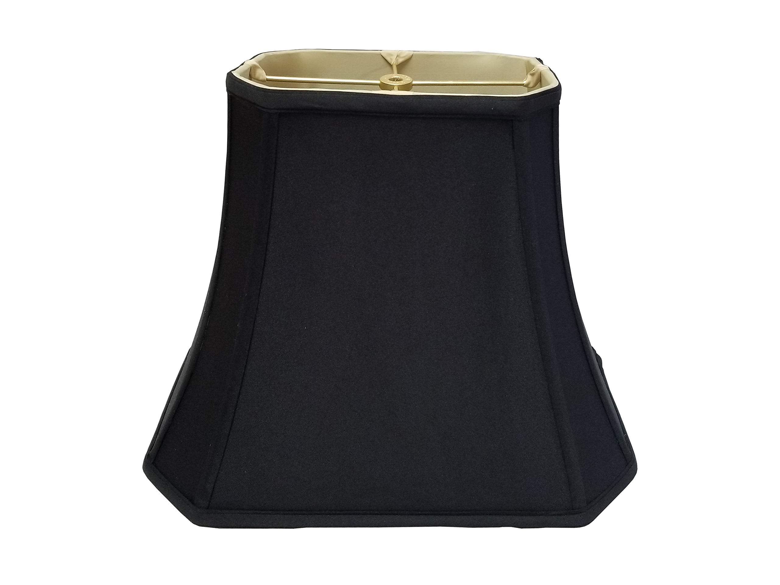 Royal Designs Rectangle Cut Corner Lamp Shade, Black, (6 x 8) x (9 x 14) x 10.5