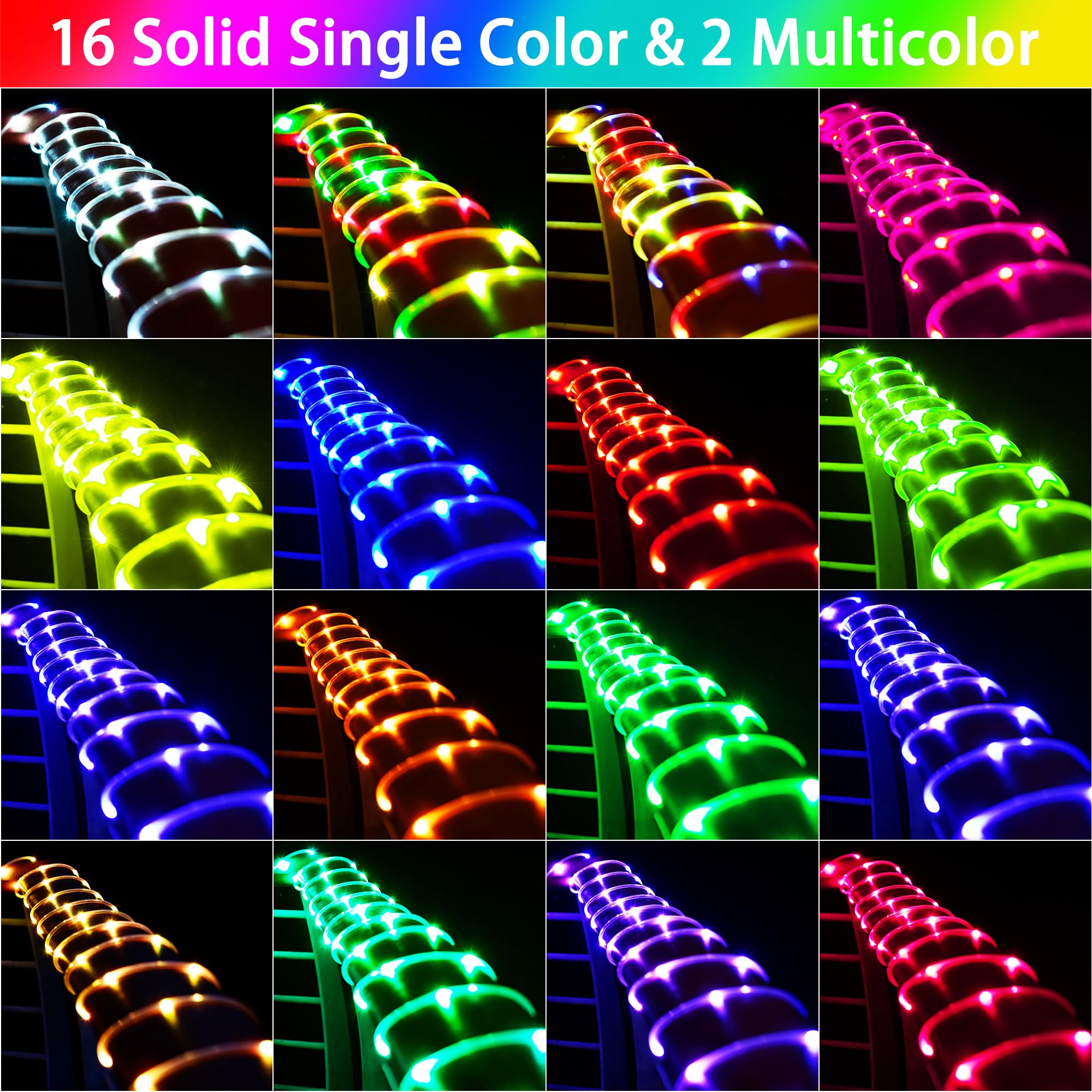 Nazuwke 66Ft Solar Rope Lights Outdoor Waterproof  18 Colors Changing 200 Led String Light Usb & Solar Powered With Remote  Tube Light Fairy Lighting For Outside Patio Fence Pool Christmas Decor