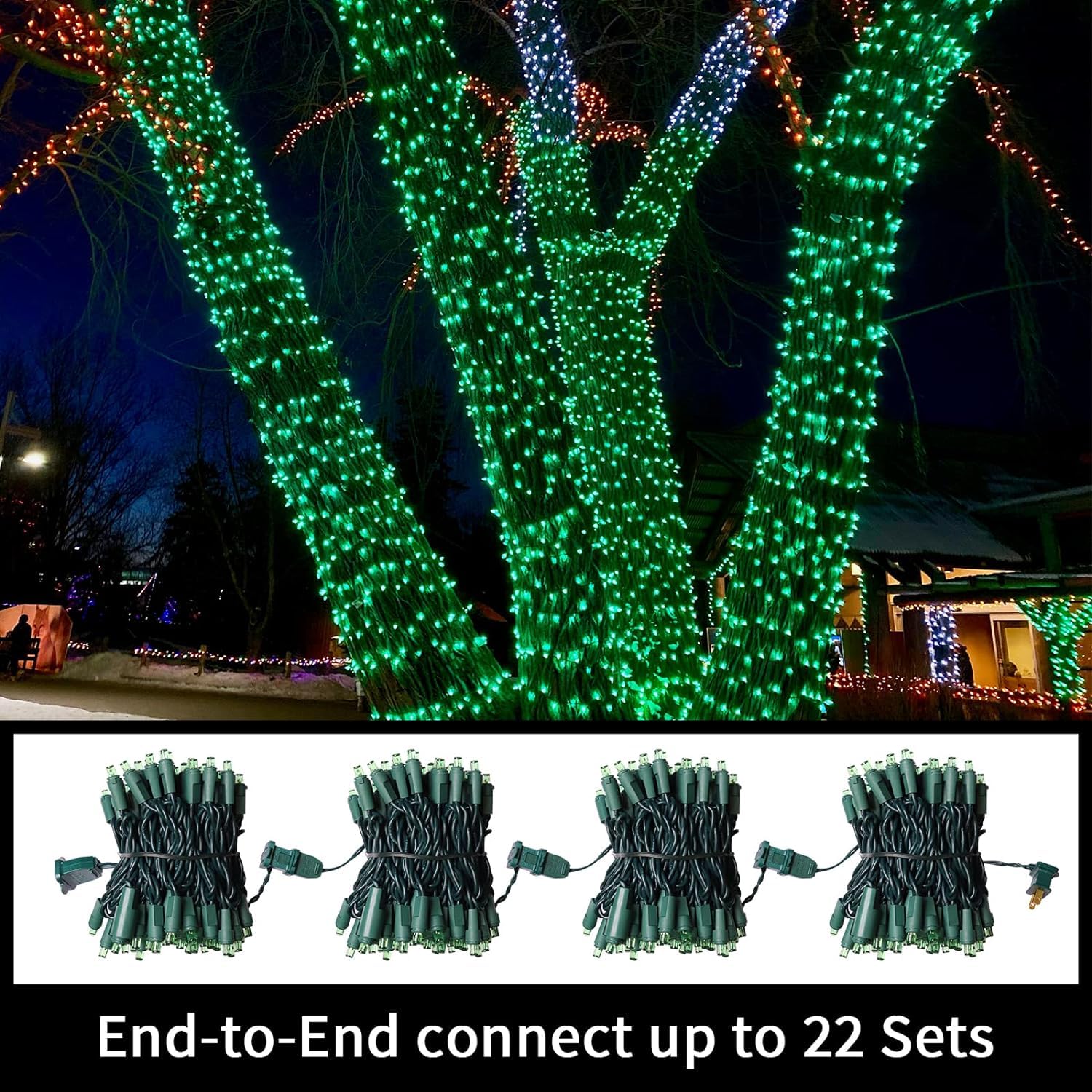 Lamphome 60 Count Green- String Lights - Led Christmas Lights, Mini Led Lights For Indoor Outdoor Home Holiday Party Wedding Independence Day Decoration