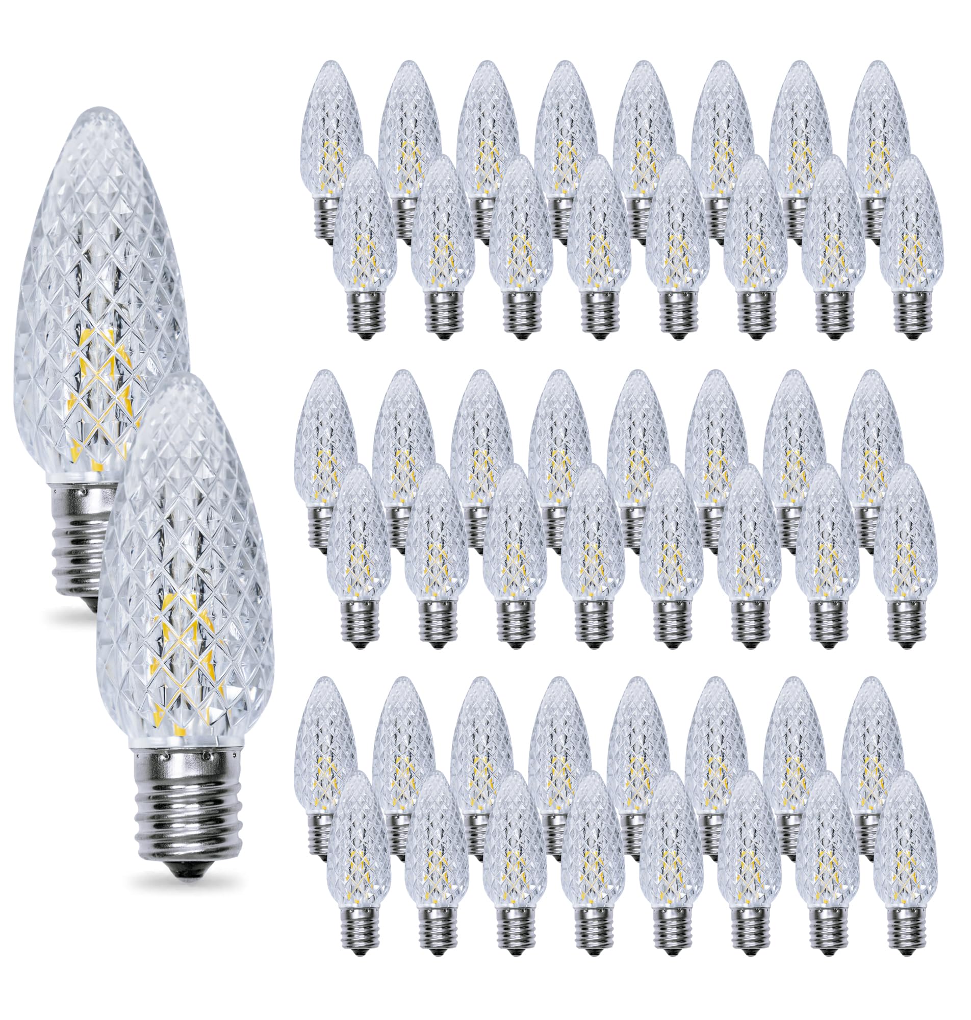 Yimilite C9 Christmas Light Bulbs 50 Pack, Shatterproof Replacement Led Bulb, 2700K Warm White Fairy Lights For Indoor And Outdo