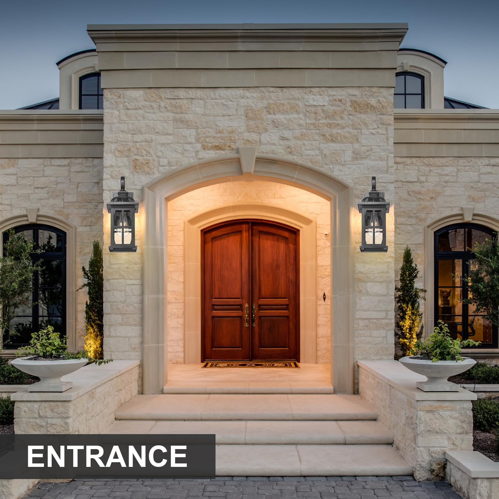 Darkaway Outdoor Wall Lights  Exterior Light Fixture With Seeded Glass  Aluminum Anti-Rust Exterior Lights Sconces Lighting For House Porch Yard Hallway Doorway Garage