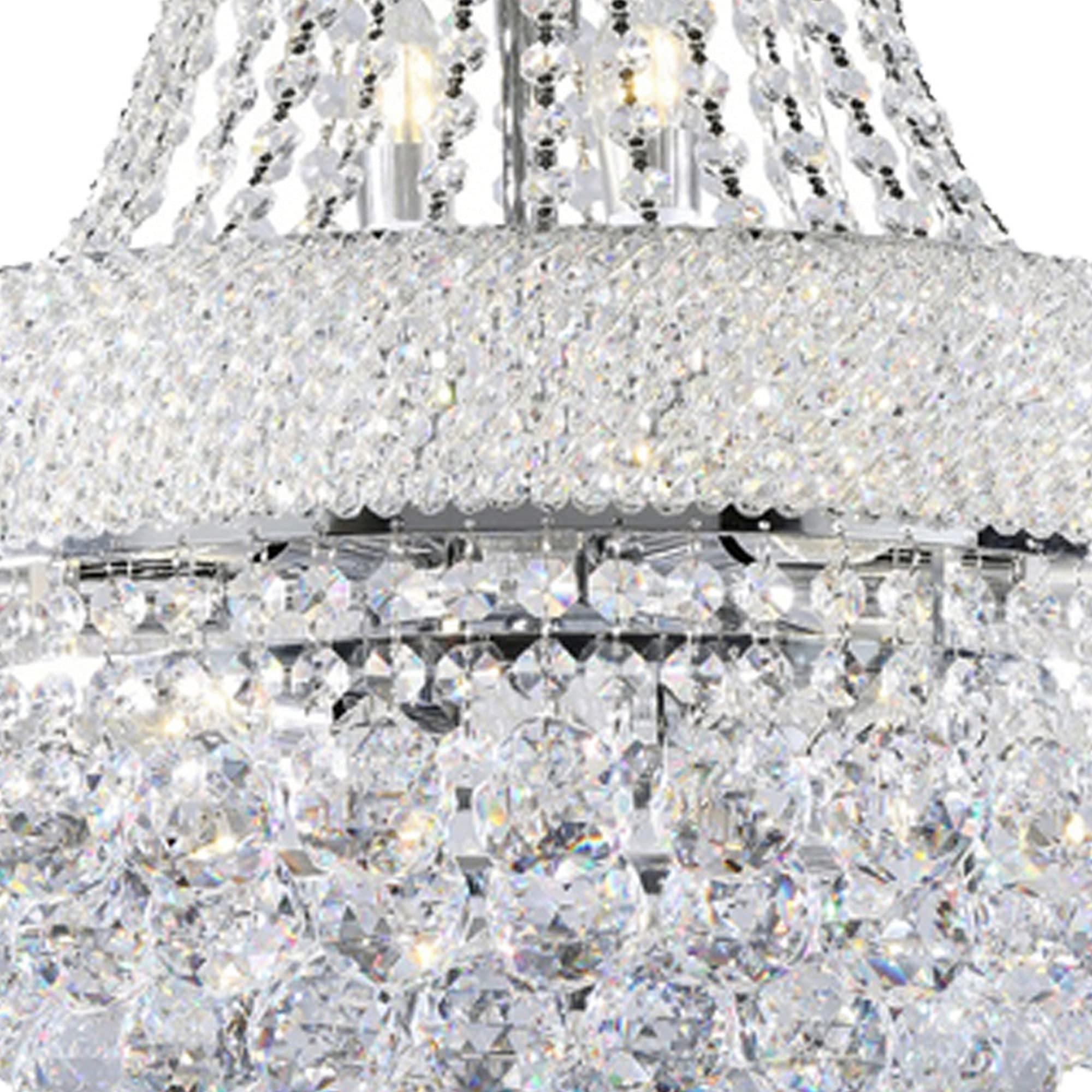 Benzara Crystal Ceiling Lamp Chandelier Design Clear Model BM240871