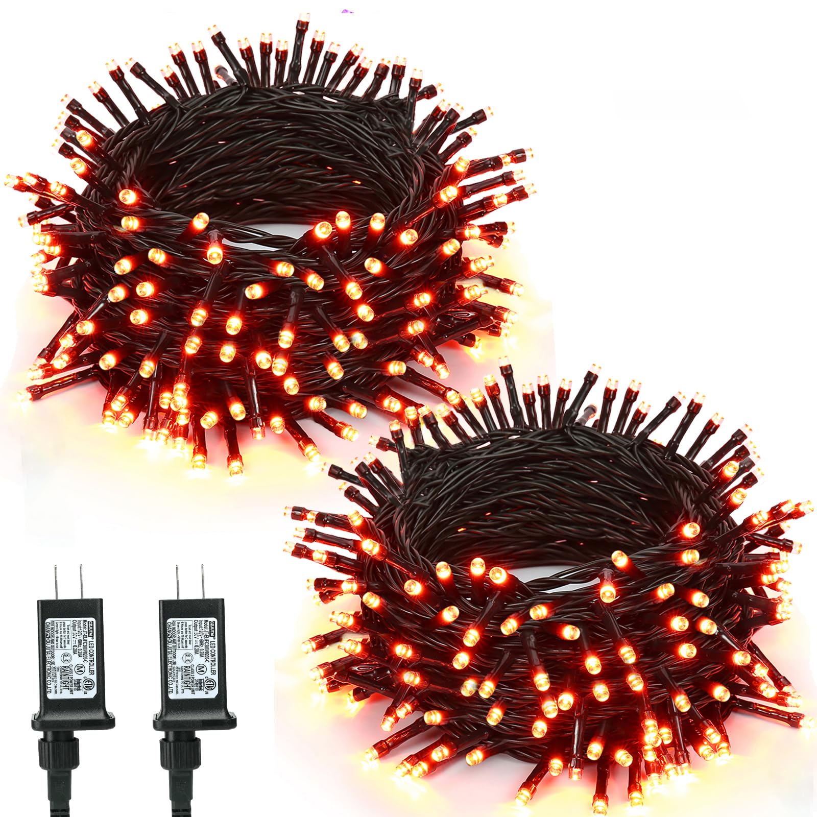 BrizLabs Halloween Mini String Lights, 240 LED Orange, 78.74ft, 2 Pack, Outdoor Plug-in, Model GP-SW290DC0209-IP44