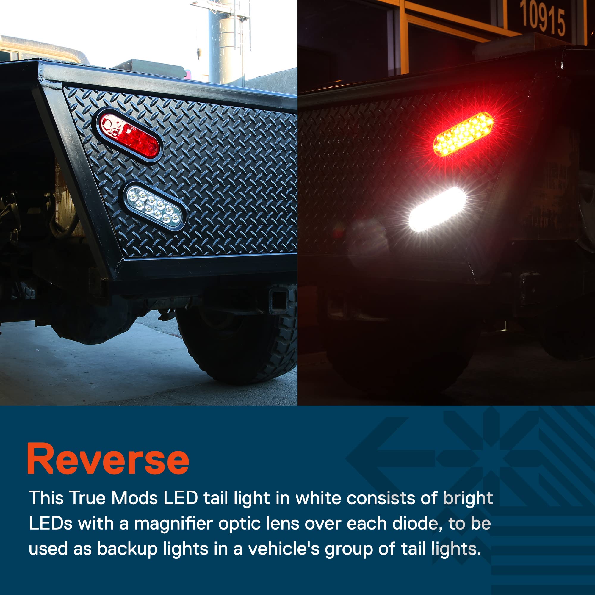 ONLINE LED STORE 6in White Oval LED Trailer Tail Light IP67 Waterproof Back Up Signal Model 8 1 Pack